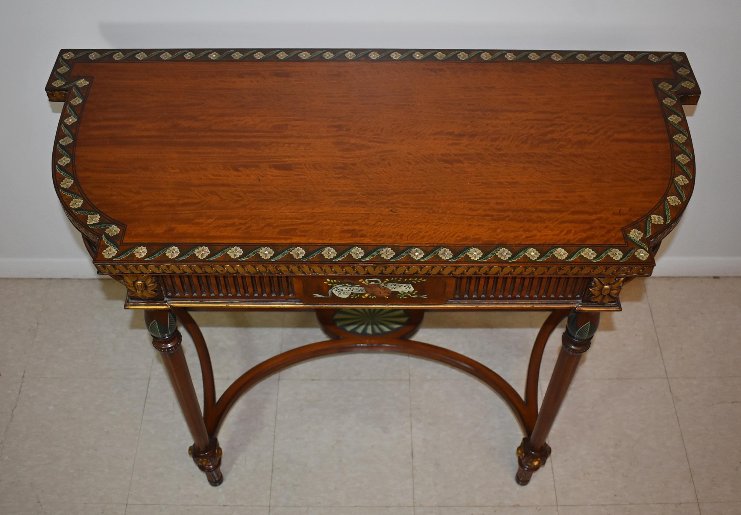 Contemporary Maitland, Smith Console Table Hand Painted Details