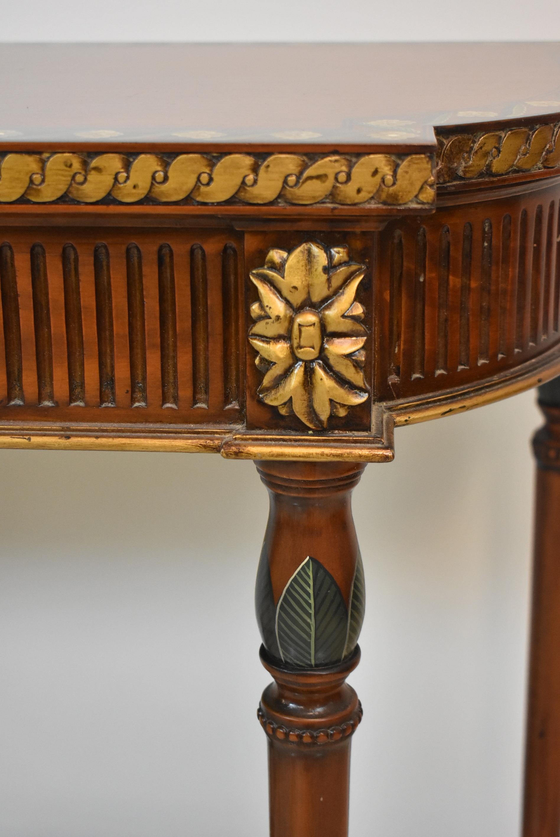 Wood Maitland, Smith Console Table Hand Painted Details