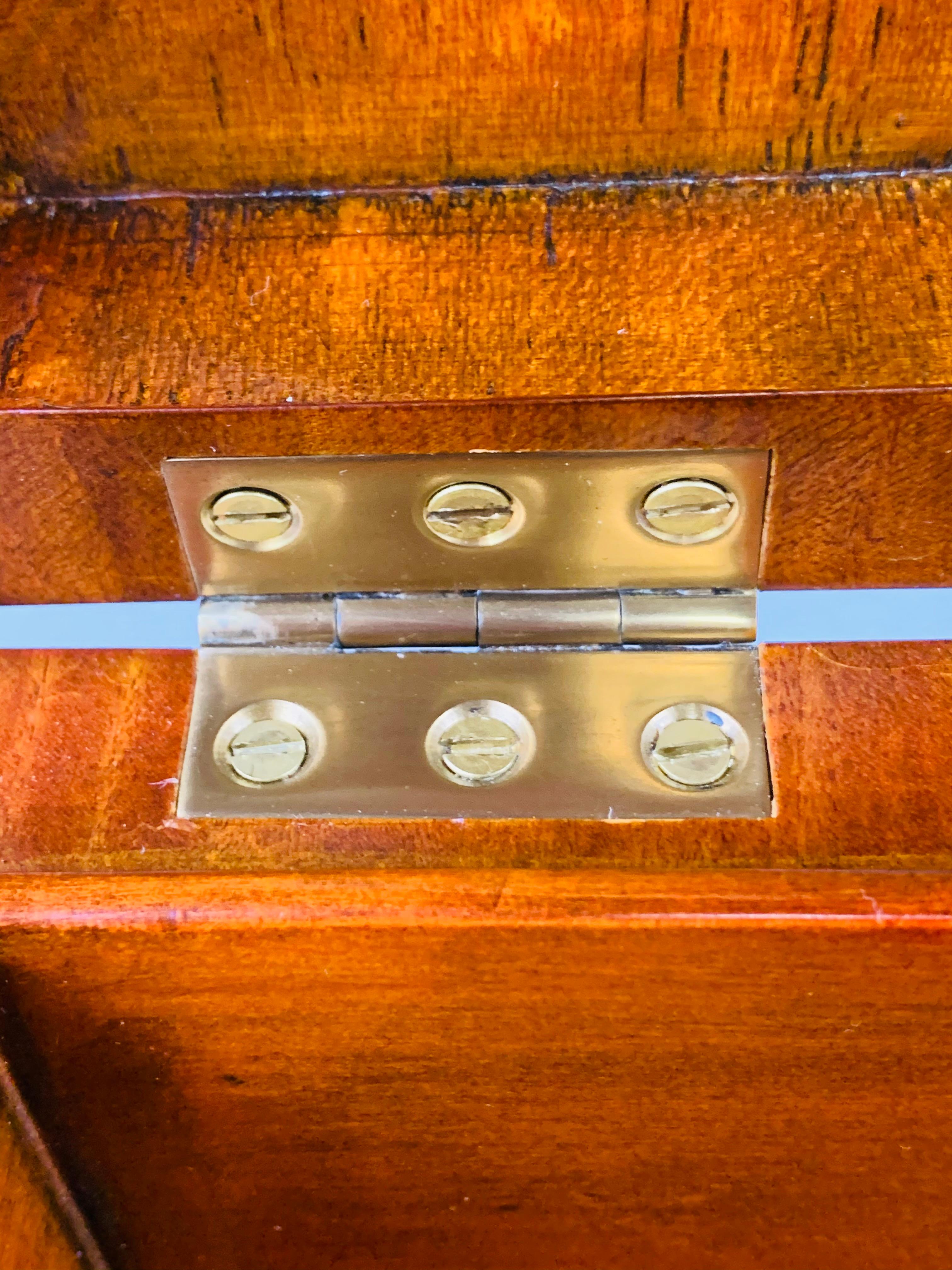 Maitland Smith Decorative Mahogany Wood Box with Brass Trim 3