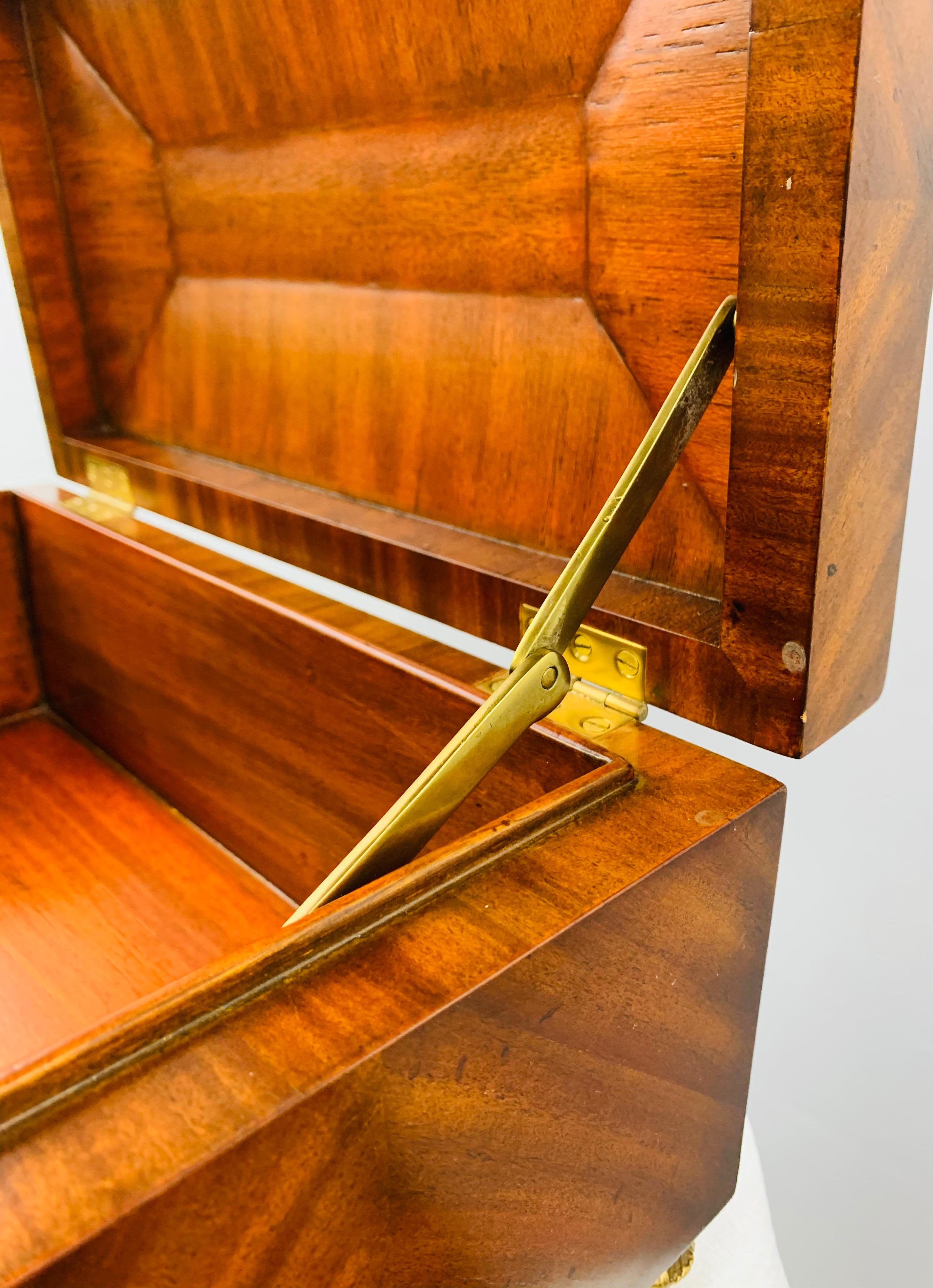 Maitland Smith Decorative Mahogany Wood Box with Brass Trim 4