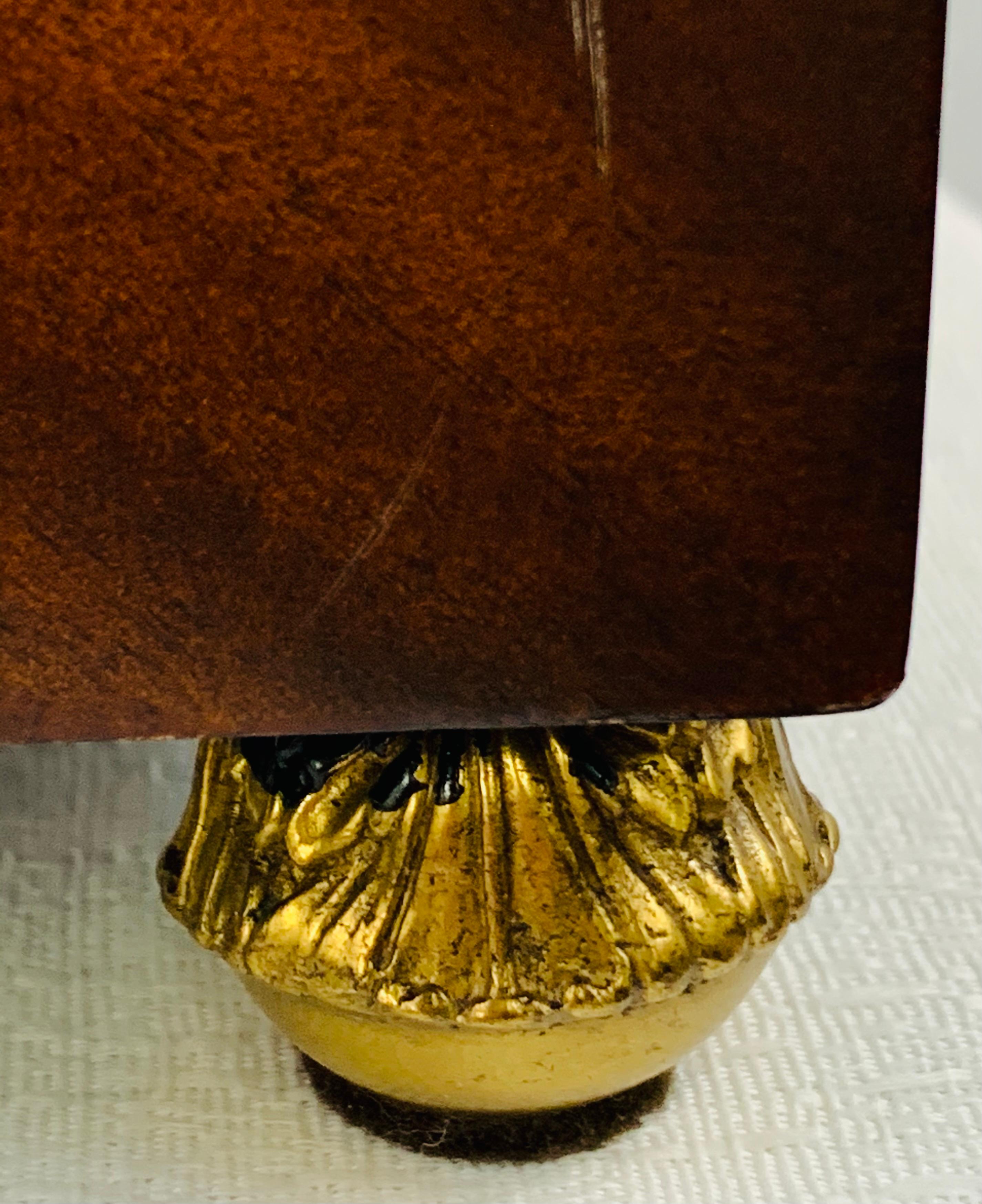 Philippine Maitland Smith Decorative Mahogany Wood Box with Brass Trim