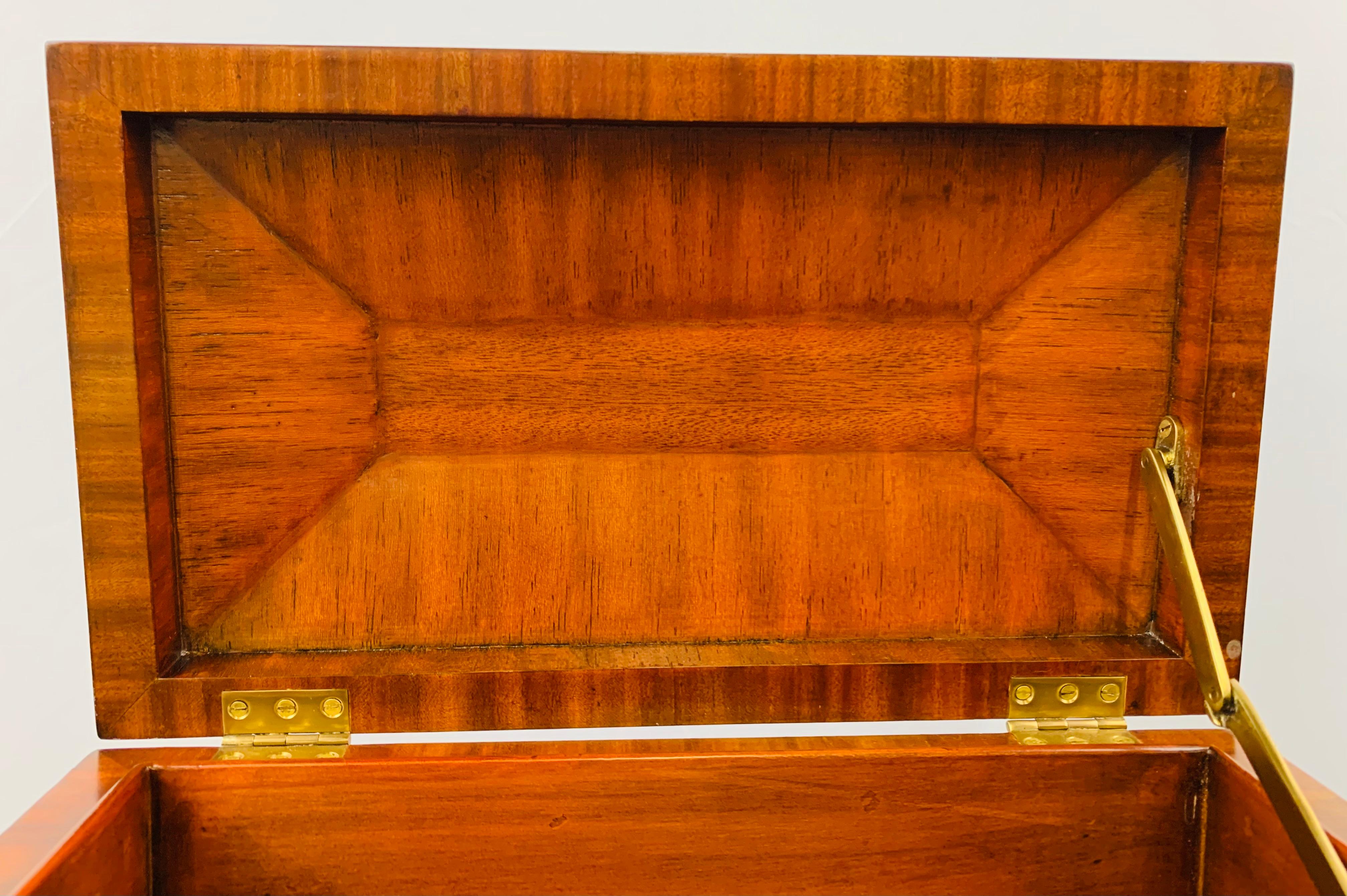 Maitland Smith Decorative Mahogany Wood Box with Brass Trim 1