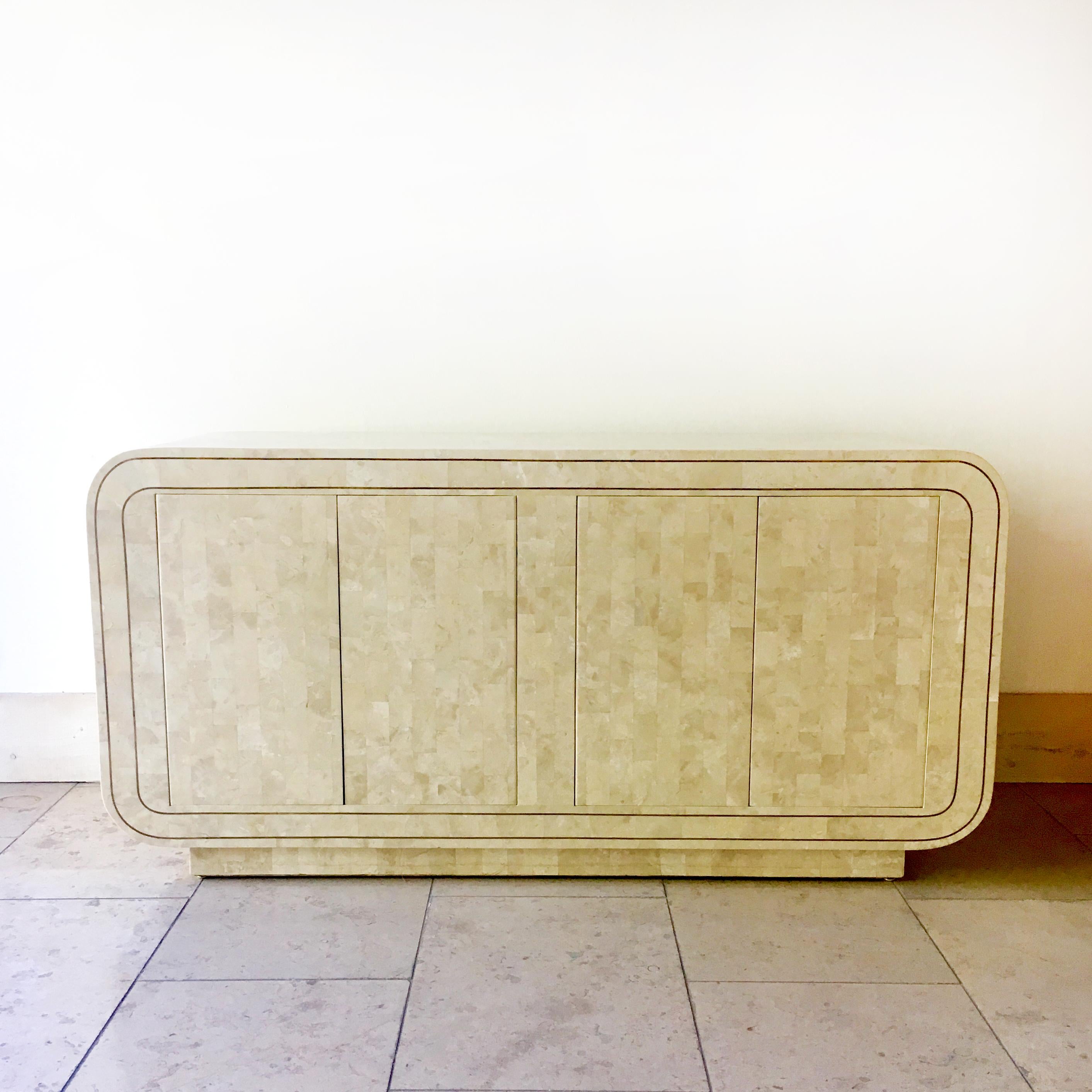 Maitland-Smith Deigned Stone Veneered Cabinet, 1980s For Sale 1