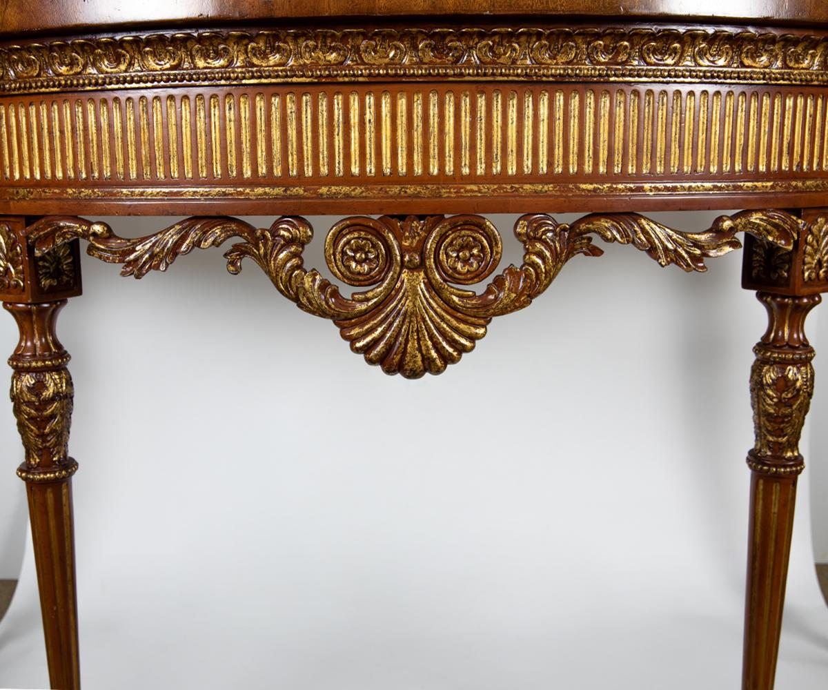 Maitland Smith Demilune Inlaid Console Table In Good Condition For Sale In Laguna Beach, CA