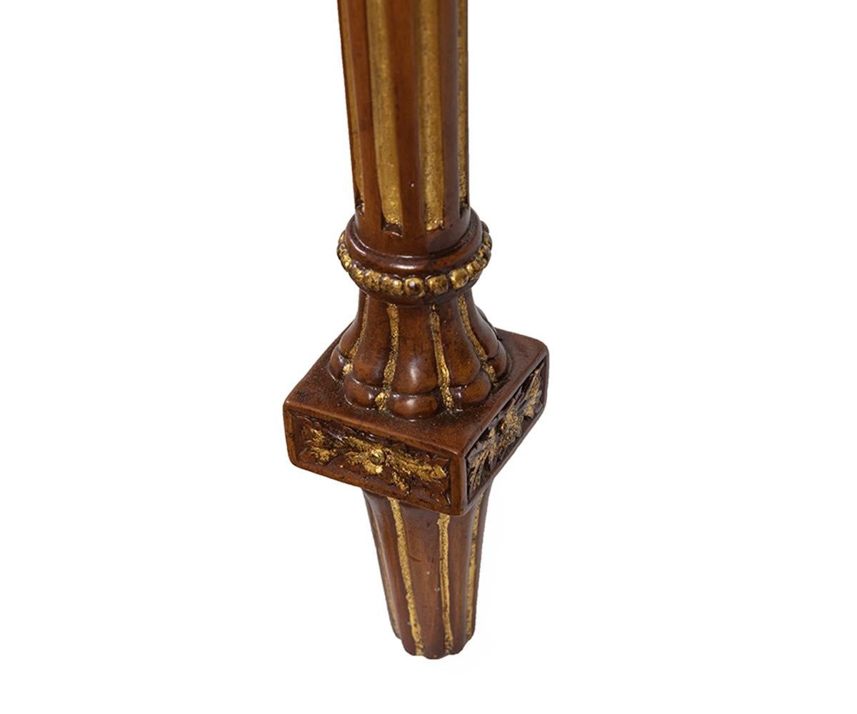 Mahogany Maitland Smith Demilune Inlaid Console Table For Sale
