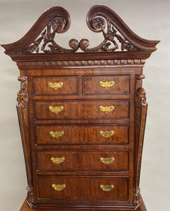 Maitland Smith Diminutive Two Part Mahogany Chest on Chest or Jewelry Chest
