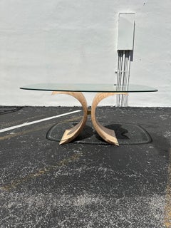 Maitland-Smith Dining Table in Travertine and Brass Inlay
