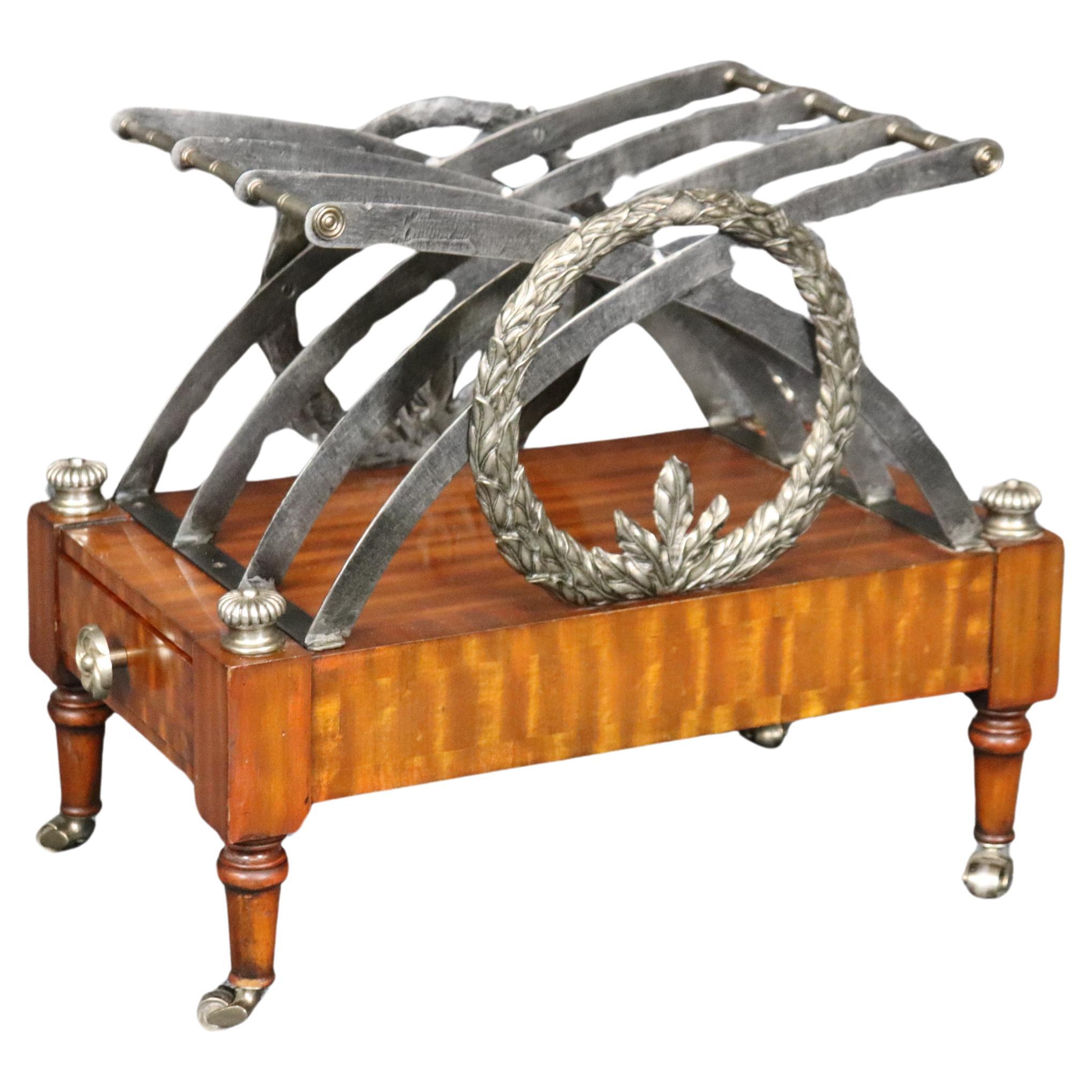 Maitland Smith Directoire Style Silver Gilt Magazine Rack