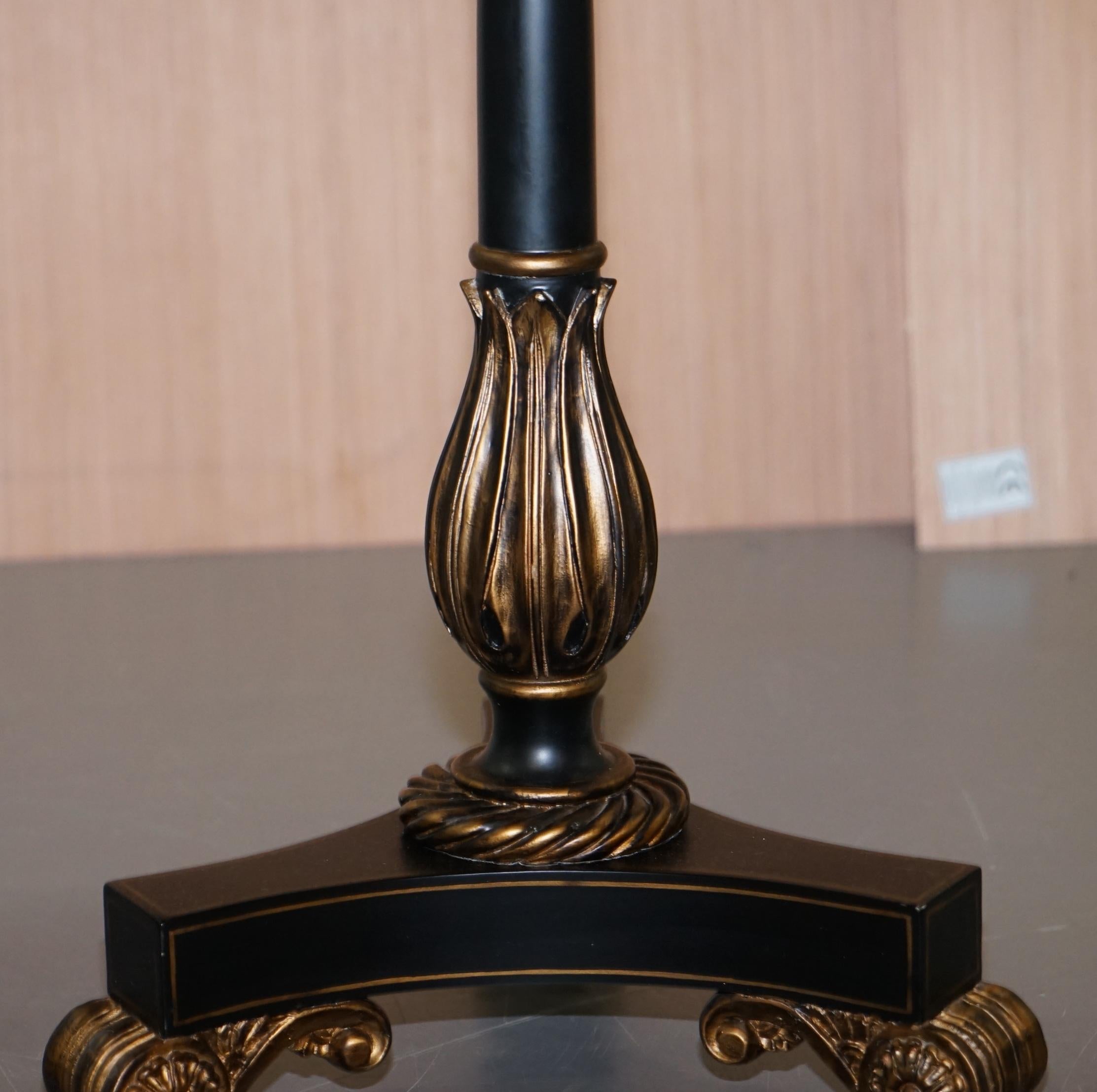 Maitland-Smith Ebsonised Sunburst Side Lamp End Wine Table Stunning Black Gold 3