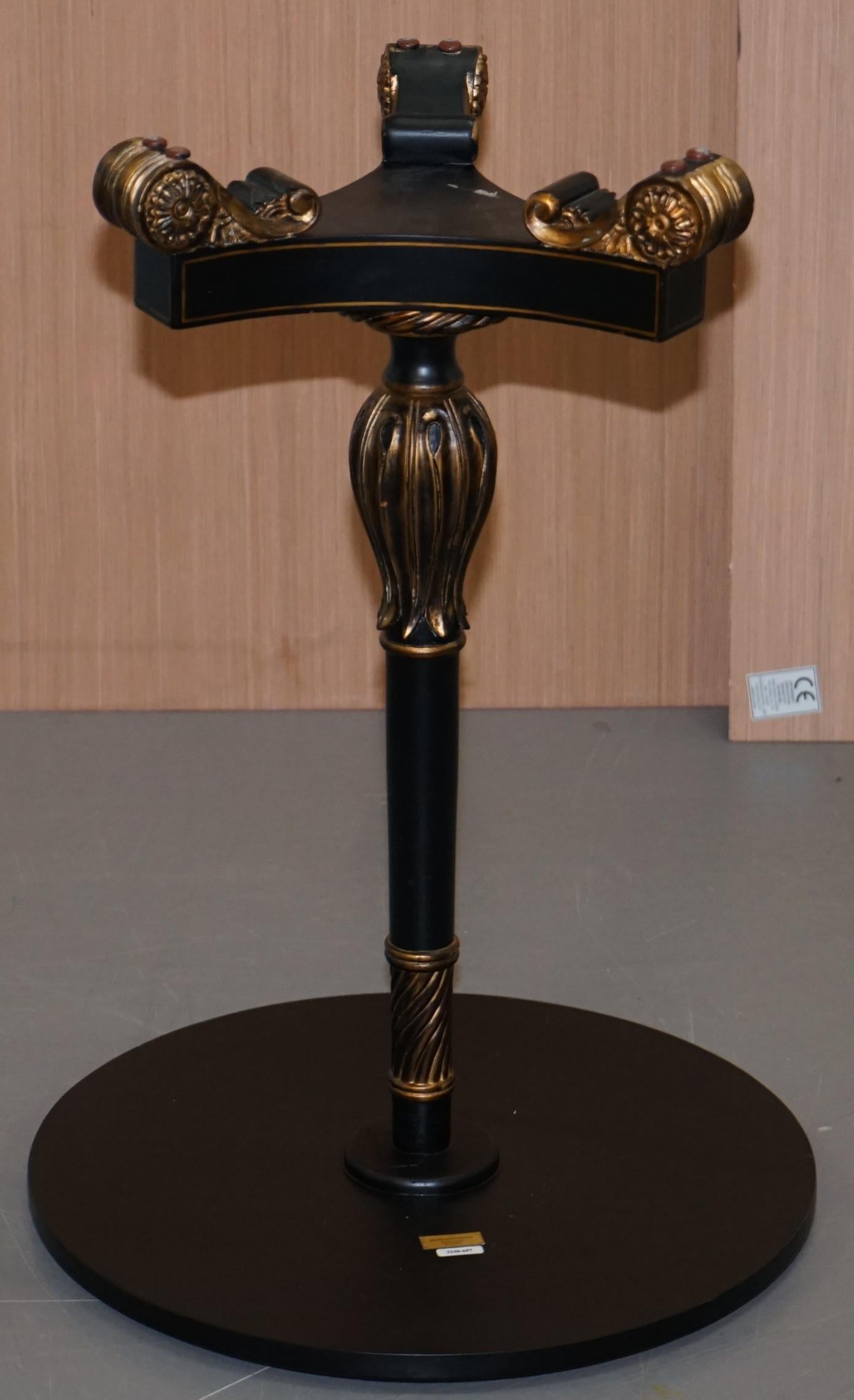 Maitland-Smith Ebsonised Sunburst Side Lamp End Wine Table Stunning Black Gold 4