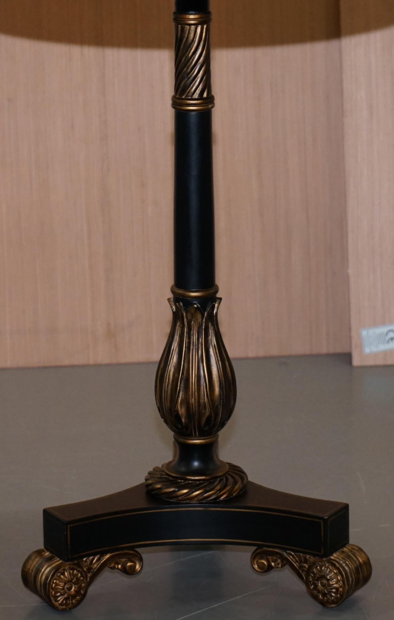 Wood Maitland-Smith Ebsonised Sunburst Side Lamp End Wine Table Stunning Black Gold