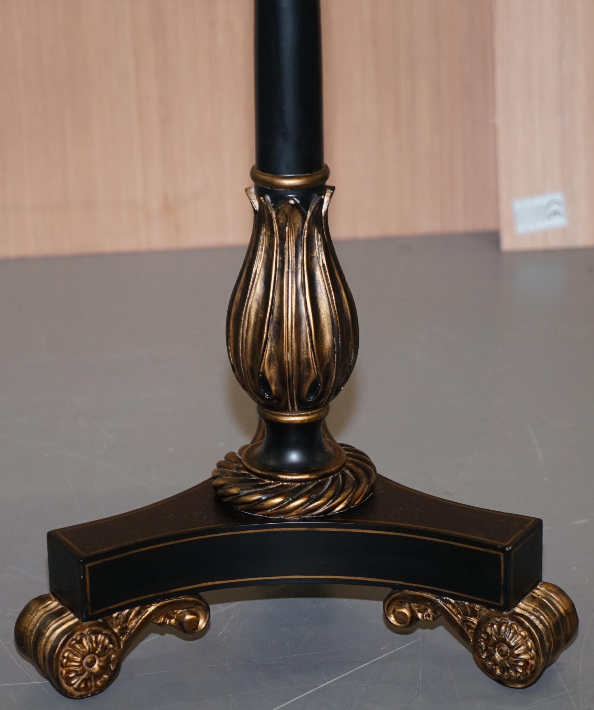 Maitland-Smith Ebsonised Sunburst Side Lamp End Wine Table Stunning Black Gold 1
