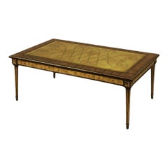 Maitland Smith Eglomise Reverse Painted Glass Cocktail Table