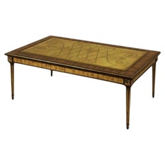 Maitland Smith Eglomise Reverse Painted Glass Cocktail Table
