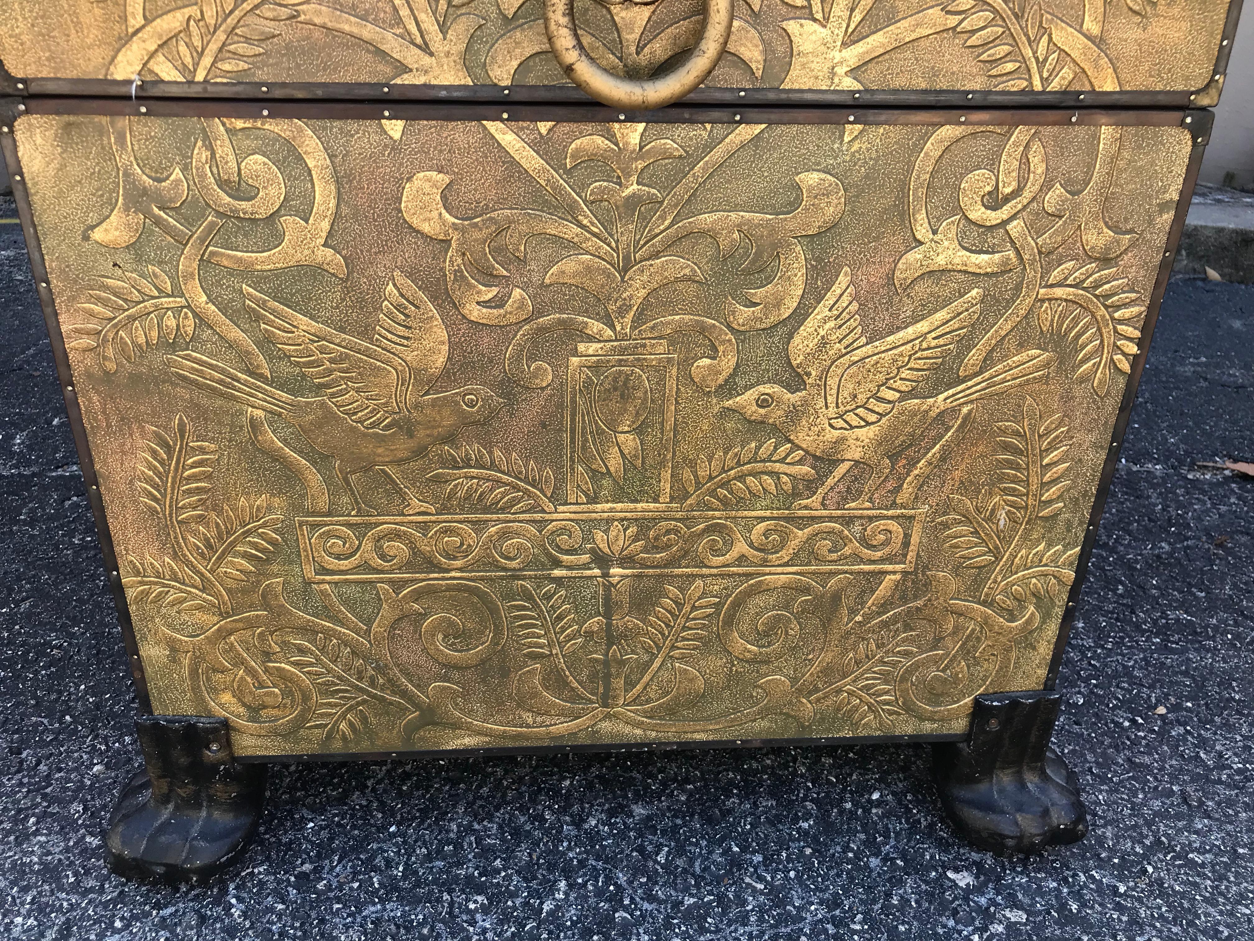 Asian Maitland Smith Embossed Storage Trunk/ Table