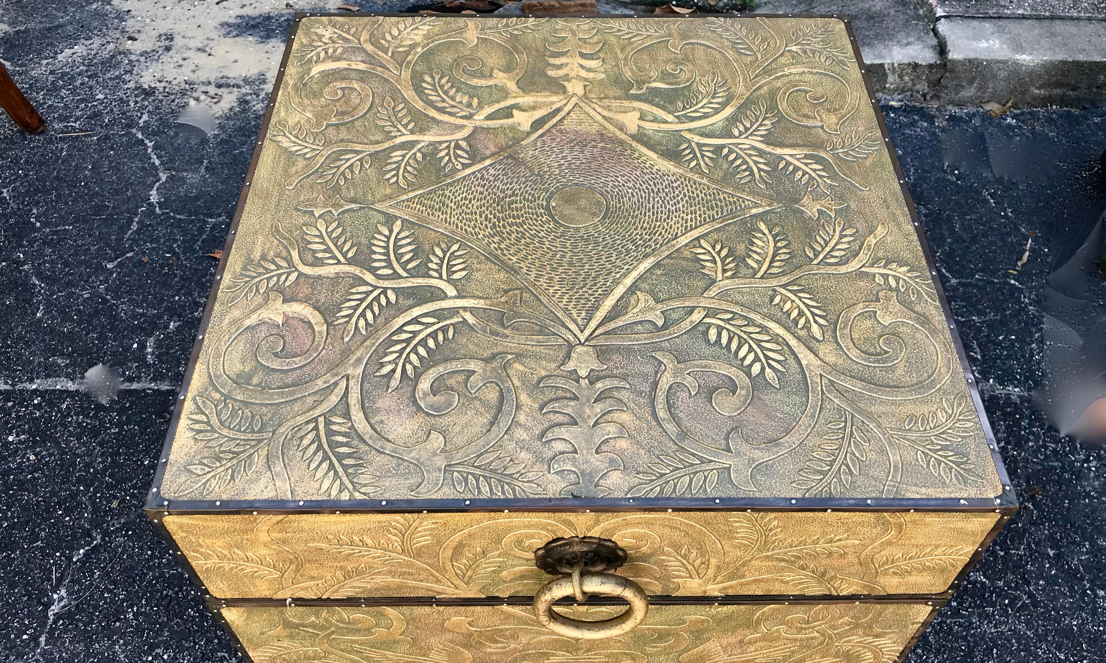 Maitland Smith Embossed Storage Trunk/ Table 1