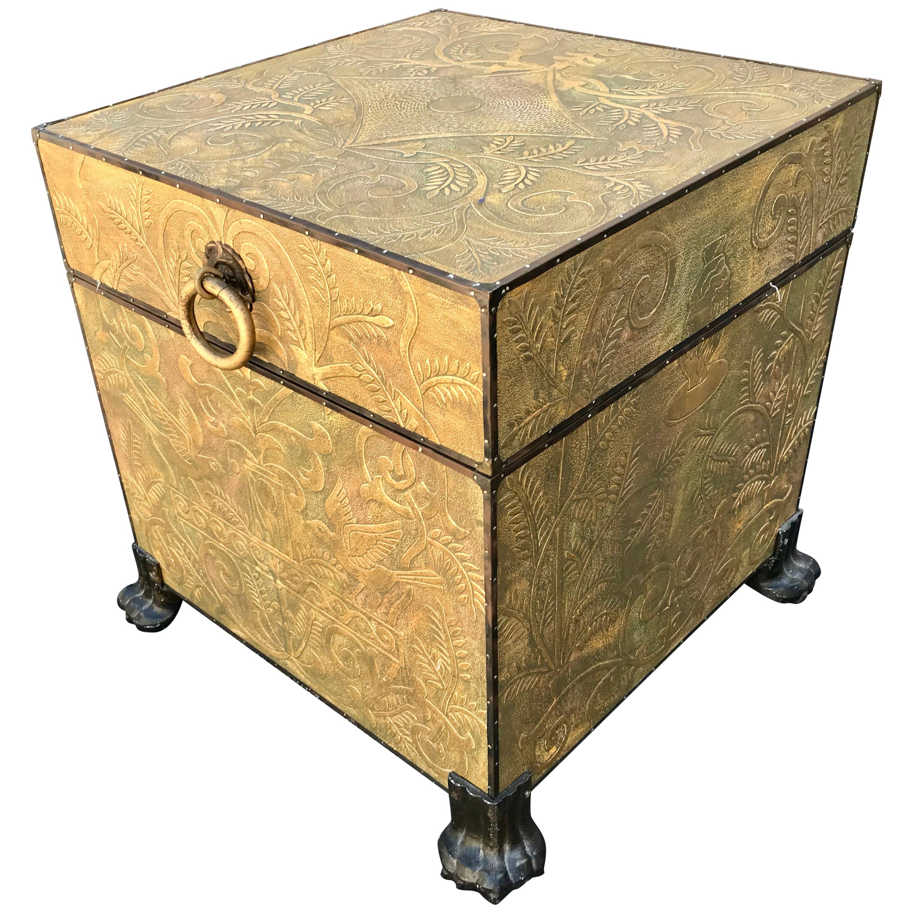 Maitland Smith Embossed Storage Trunk/ Table