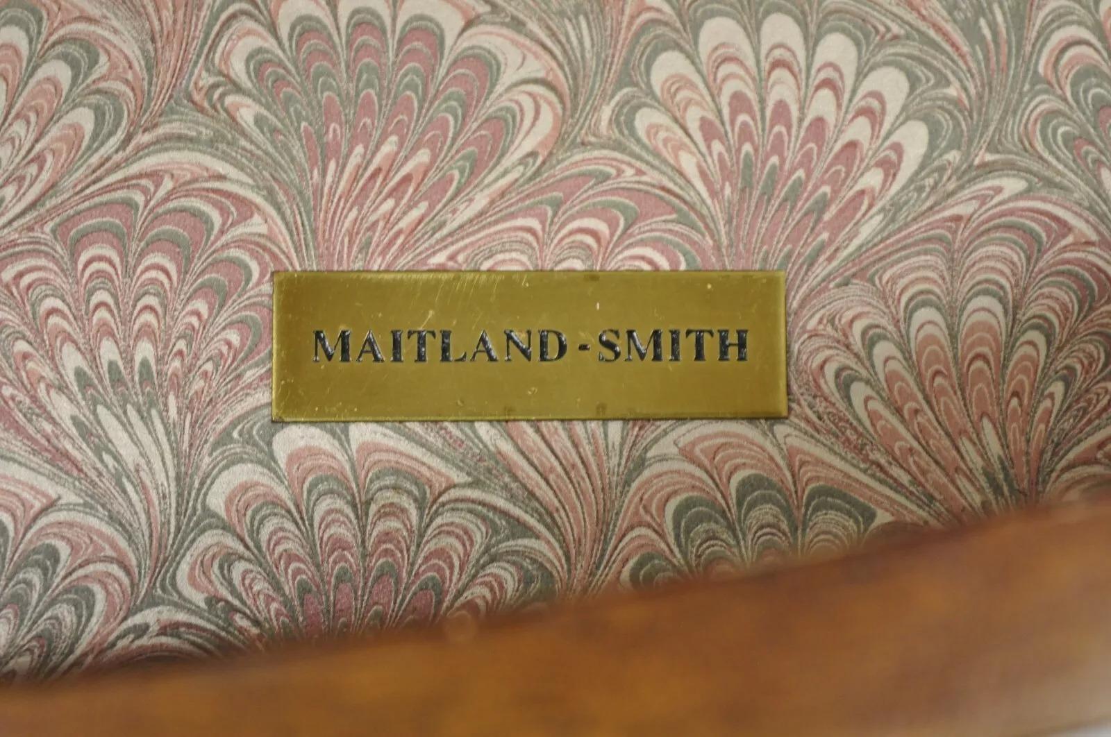 Maitland Smith English Georgian Leather Wrapped Bow Front Chest of Drawers 4