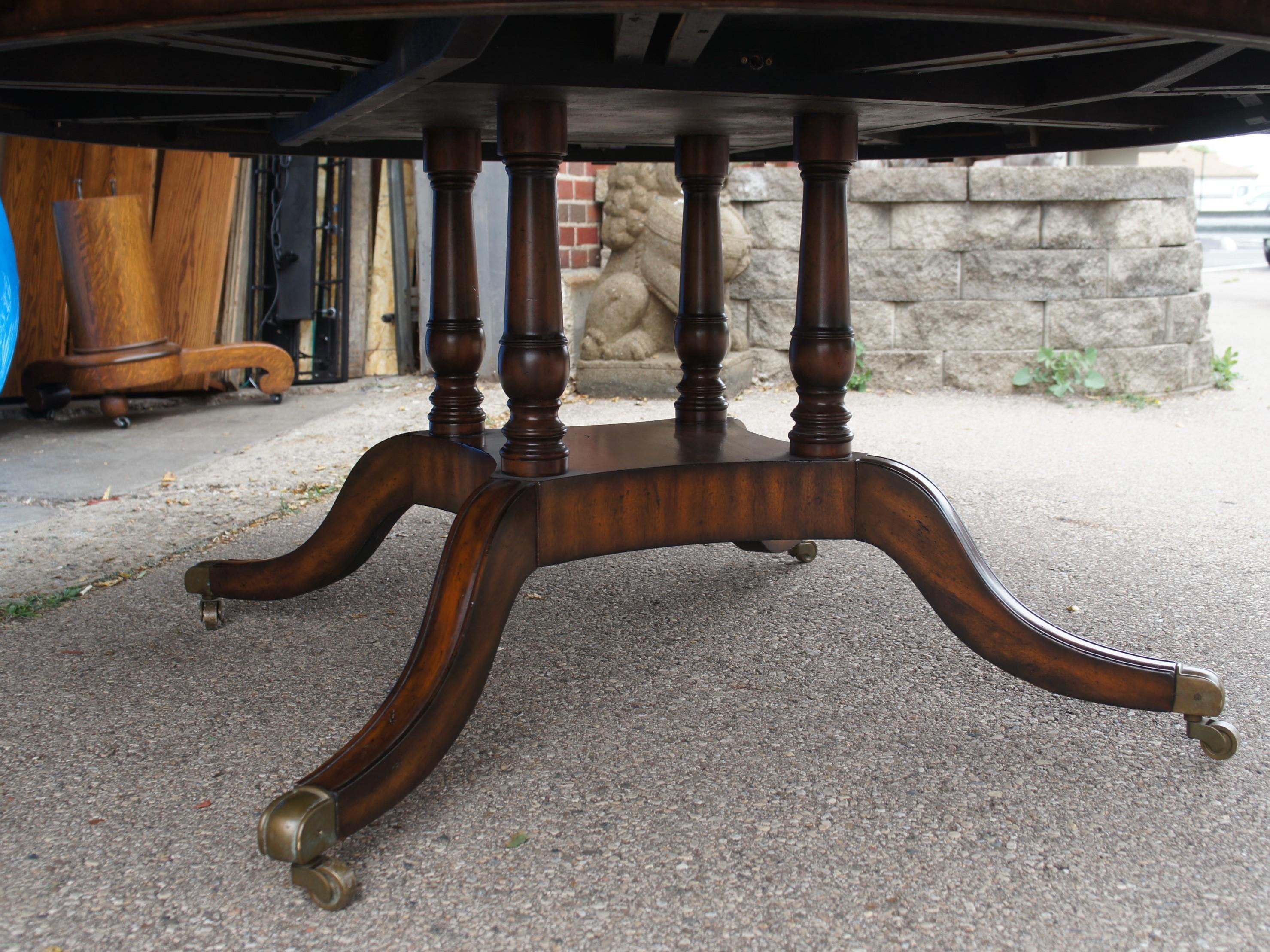 Maitland Smith English Regency Flame Mahogany Roundabout Extendable Dining Table 5