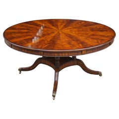 Maitland Smith English Regency Flame Mahogany Roundabout Extendable Dining Table