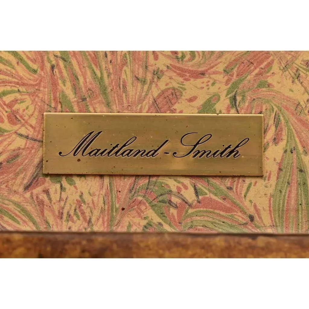 Maitland Smith English Regency Leather Wrapped Game Table For Sale 7