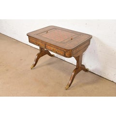 Maitland Smith English Regency Leather Wrapped Game Table