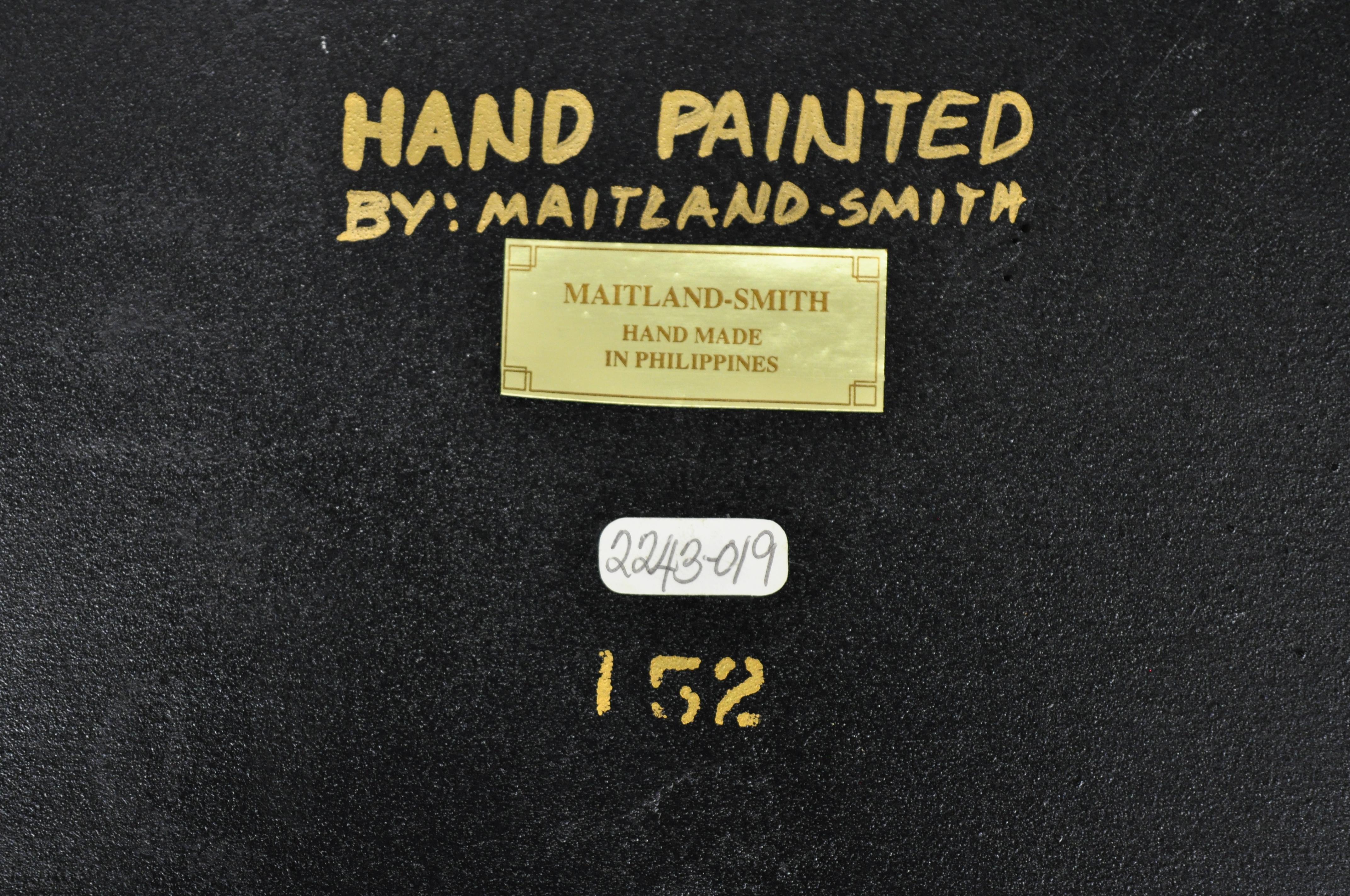 Maitland Smith English Regency Tole Metal Black Gold Pedestal Plant Stand 3