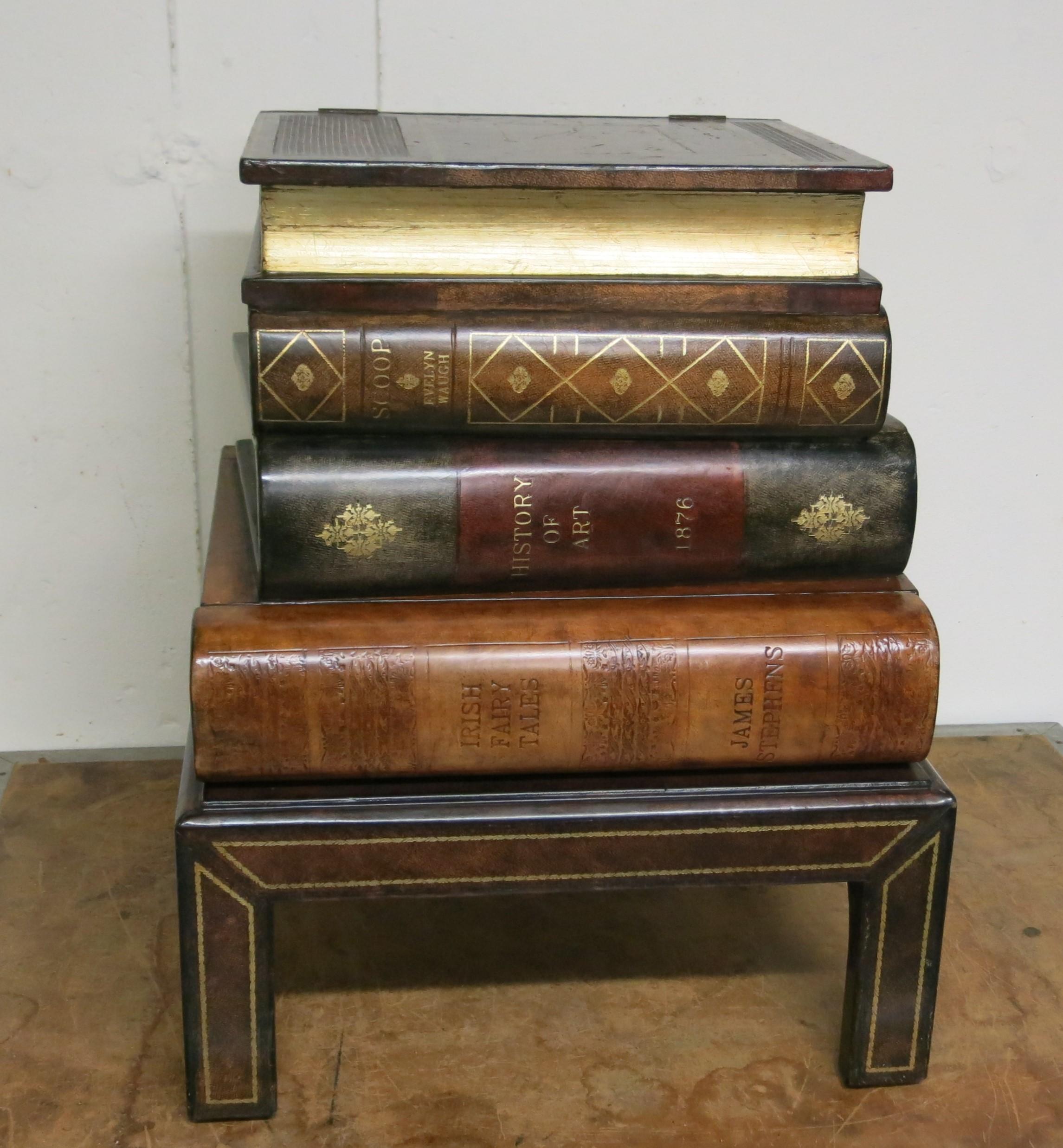 Maitland-Smith Faux Book End Table Occasional Table In Good Condition In Newtown, CT