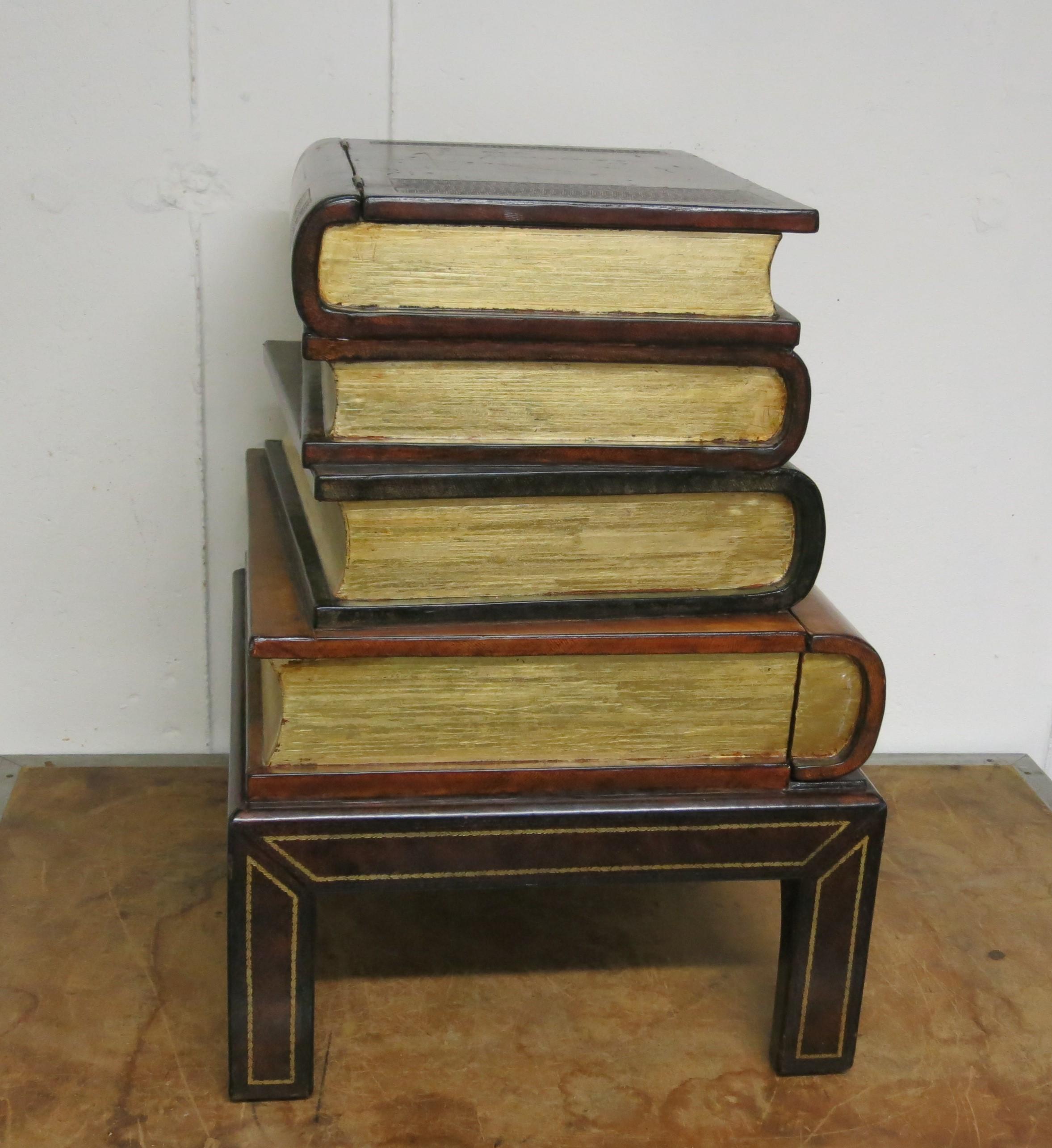 Late 20th Century Maitland-Smith Faux Book End Table Occasional Table