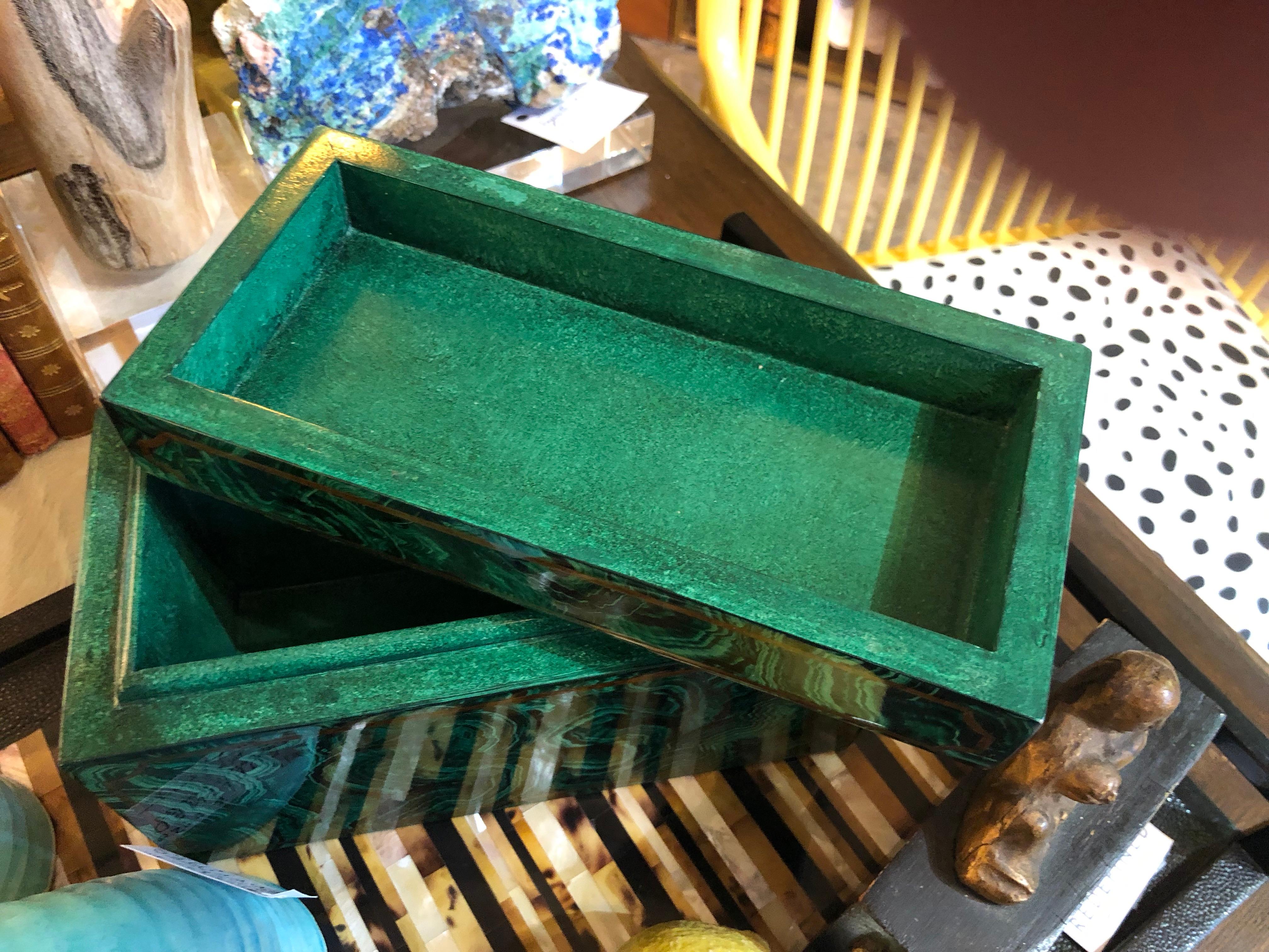 Mid-Century Modern Maitland Smith Faux Malachite Box