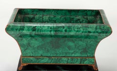 Maitland Smith Faux Malachite Tole Jardinière