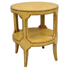 Maitland Smith Hollywood Regency Beistelltisch aus Straußenleder mit rundem Gueridon