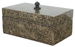 Maitland Smith Faux Shagreen Jewelry Trinket Box Tessilated Container