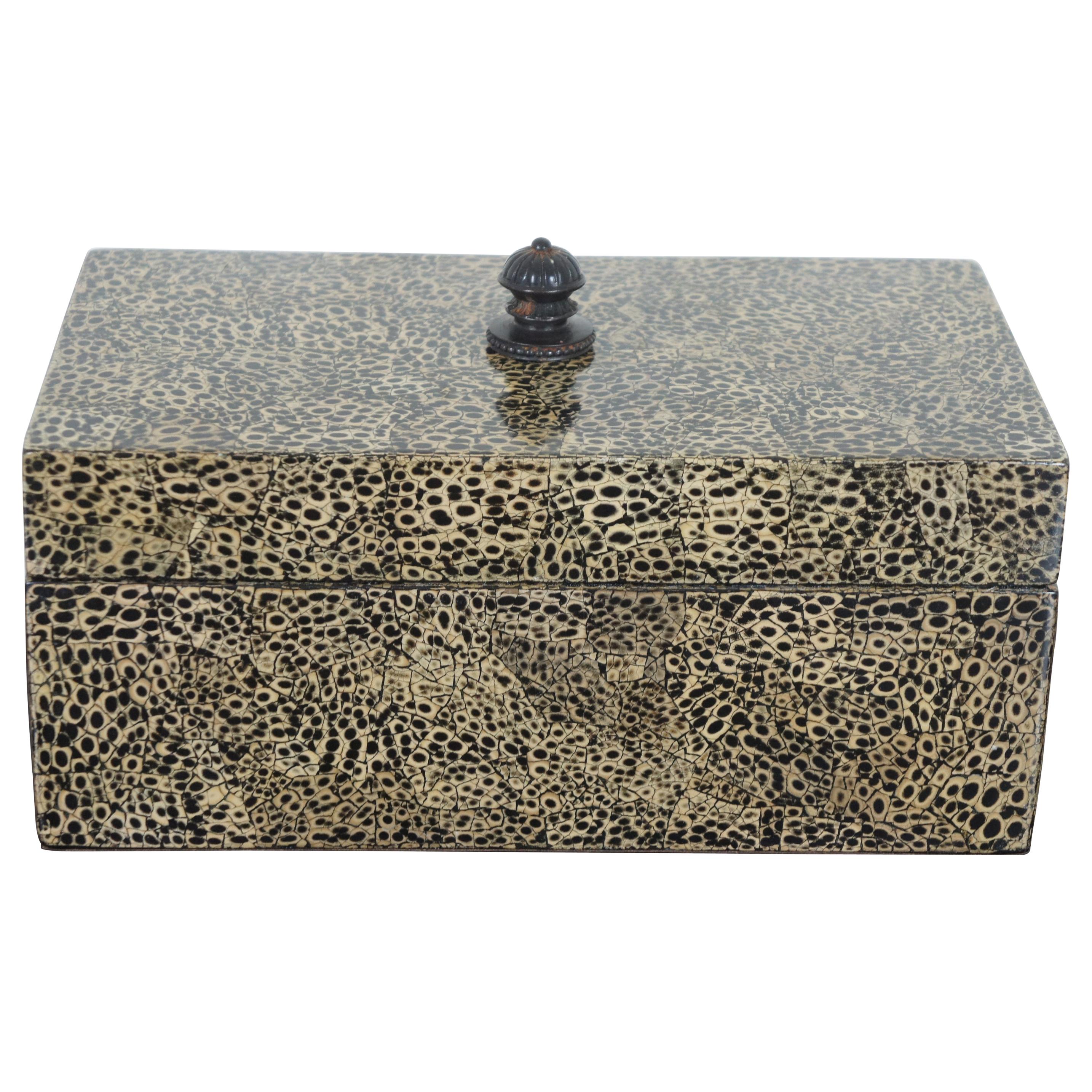 Maitland Smith Faux Shagreen Jewelry Trinket Box Tessilated Container