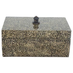 Maitland Smith Faux Shagreen Jewelry Trinket Box Tessilated Container