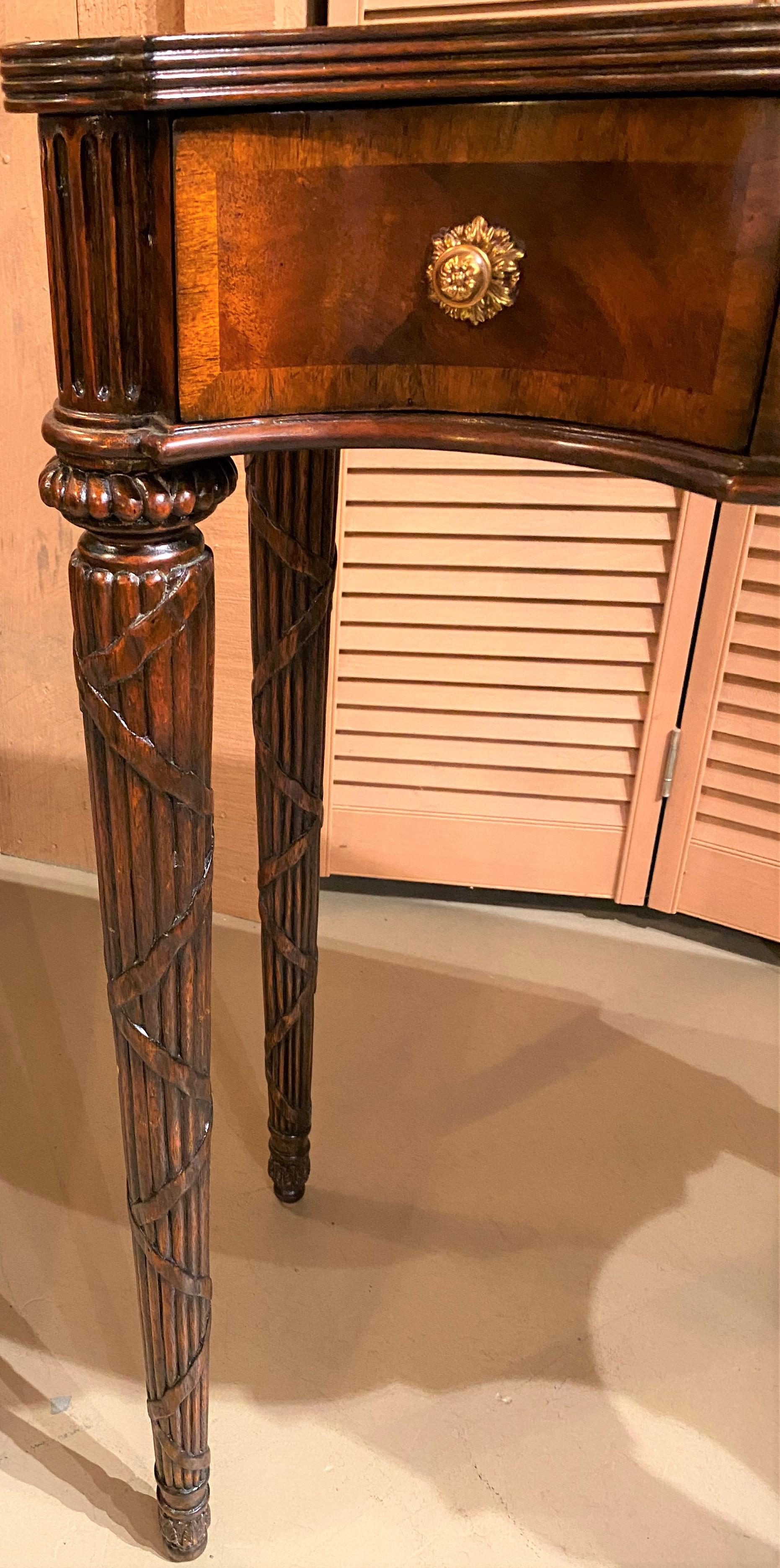 American Maitland-Smith Federal Style Flame Mahogany Three-Drawer Pier or Console Table