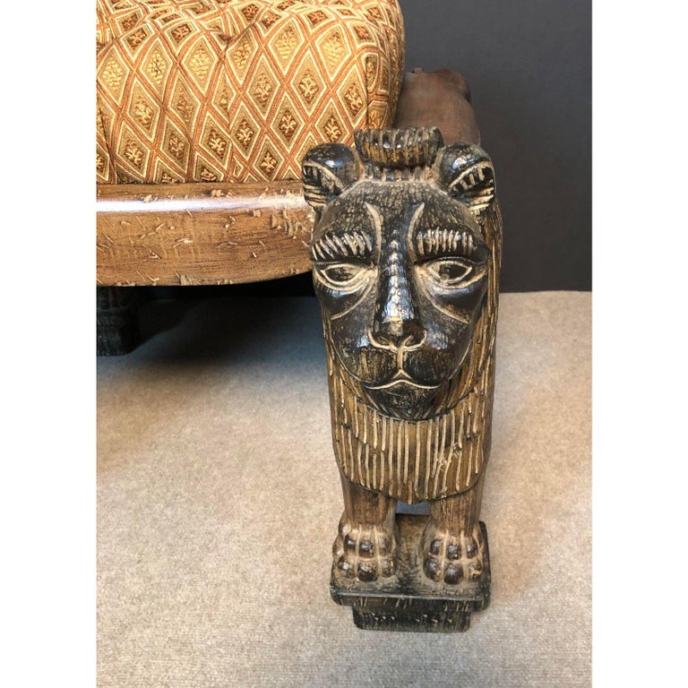 Maitland Smith Figural Stylized Lion Bench For Sale at 1stdibs