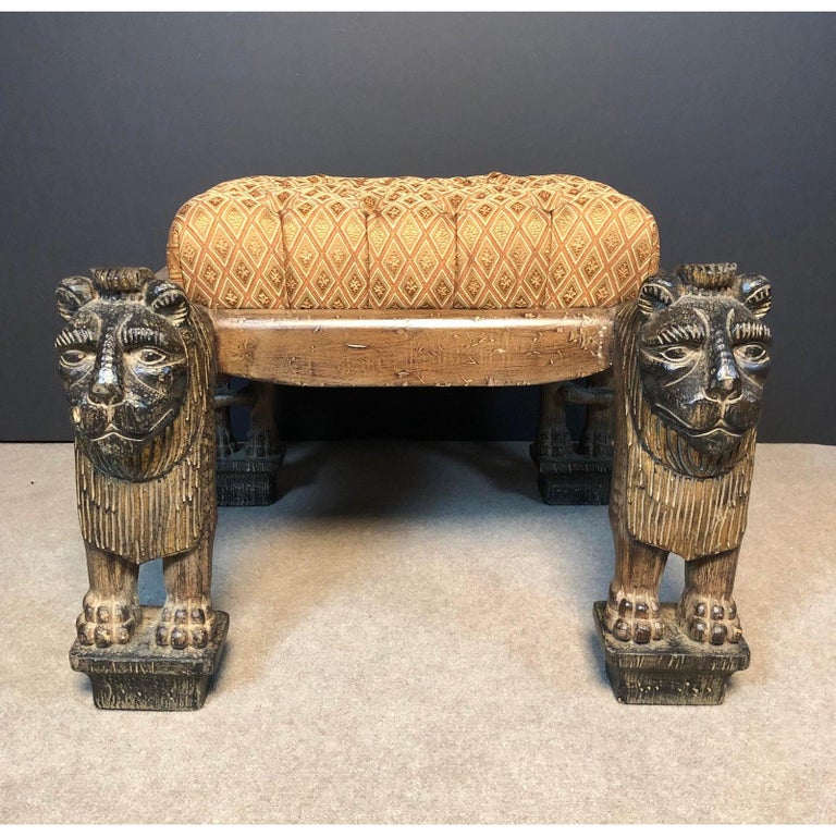 Maitland Smith Figural Stylized Lion Bench For Sale At 1stdibs