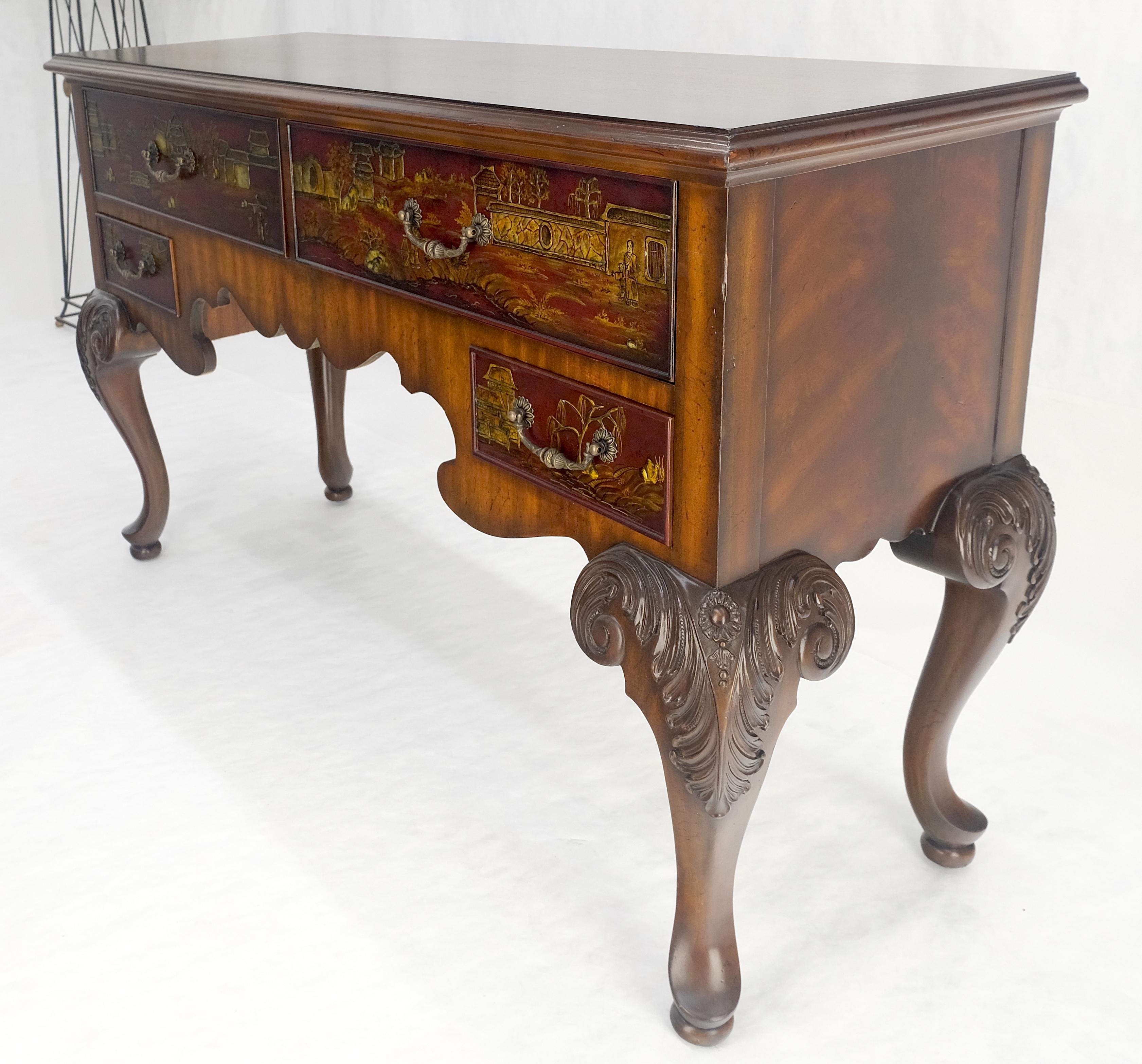 Maitland Smith Finemente intagliato Due cassetti intagliati Chinoiserie Console Sideboard MINT in vendita 6