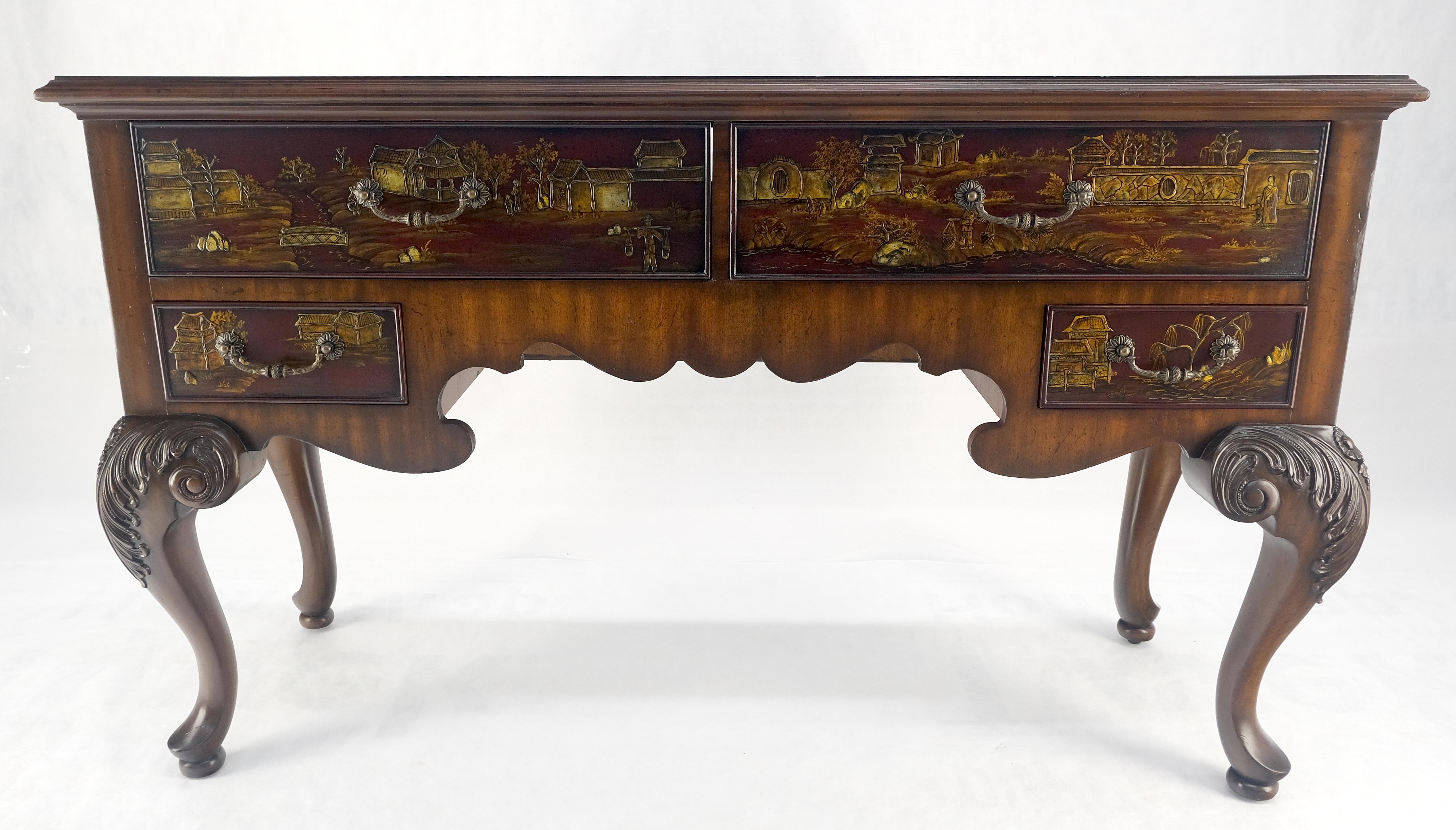 Sconosciuto Maitland Smith Finemente intagliato Due cassetti intagliati Chinoiserie Console Sideboard MINT in vendita