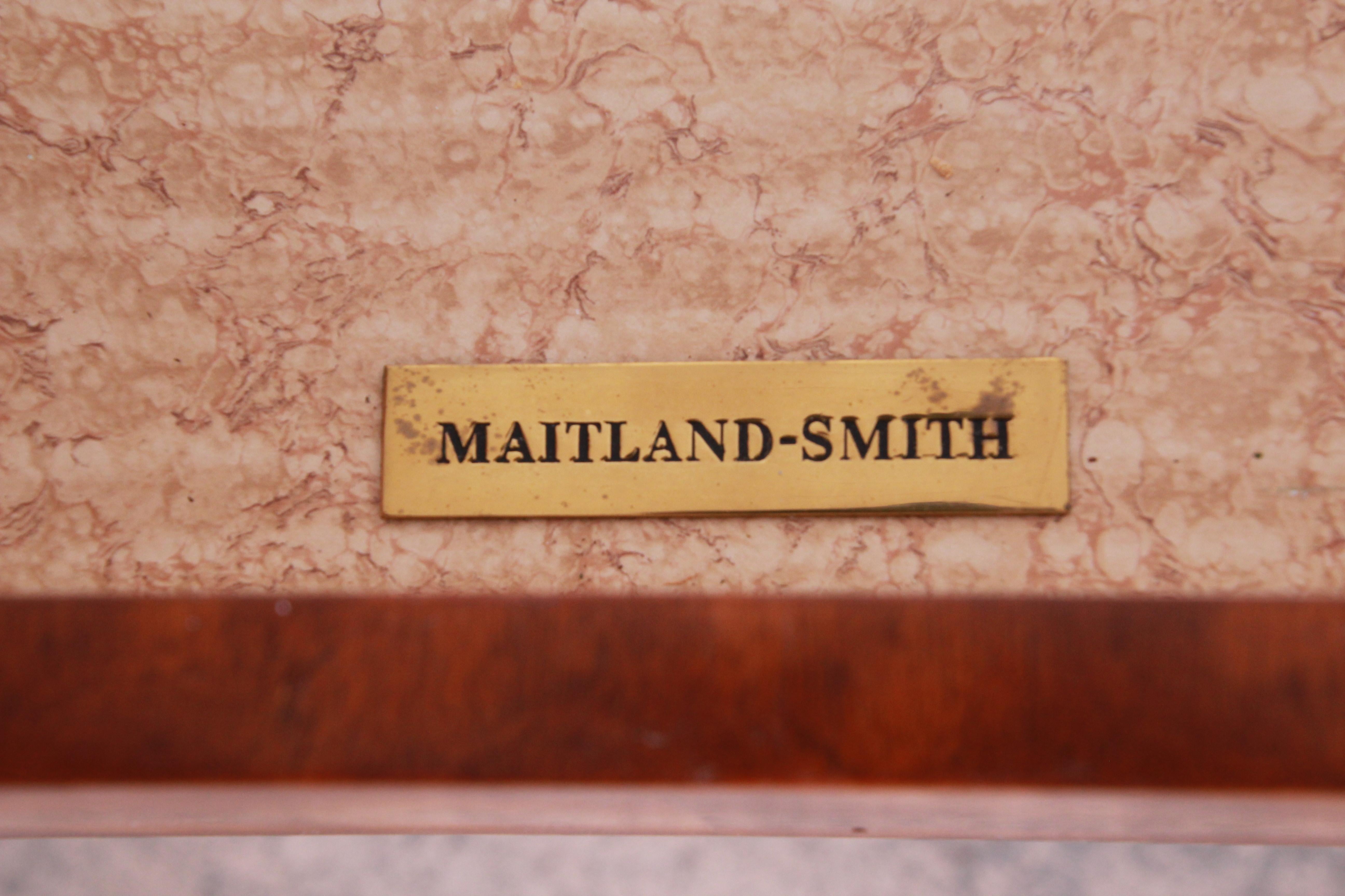 Maitland Smith Flame Mahogany and Leather Chest on Chest Highboy Dresser 10