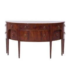 Maitland Smith Flame Mahogany Curved Front Sideboard Credenza Buffet Server