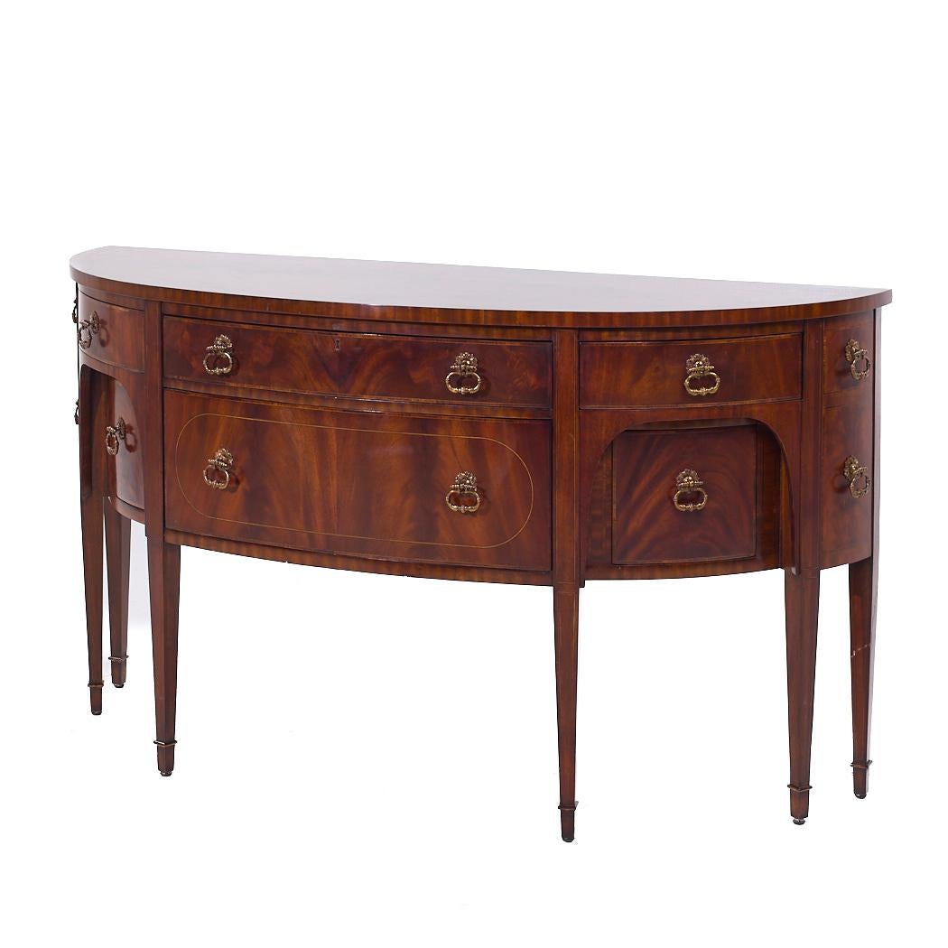 Modern Maitland Smith Flame Mahogany Curved Front Sideboard Credenza Buffet Server For Sale