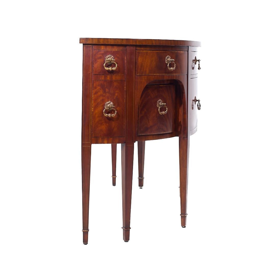 American Maitland Smith Flame Mahogany Curved Front Sideboard Credenza Buffet Server For Sale