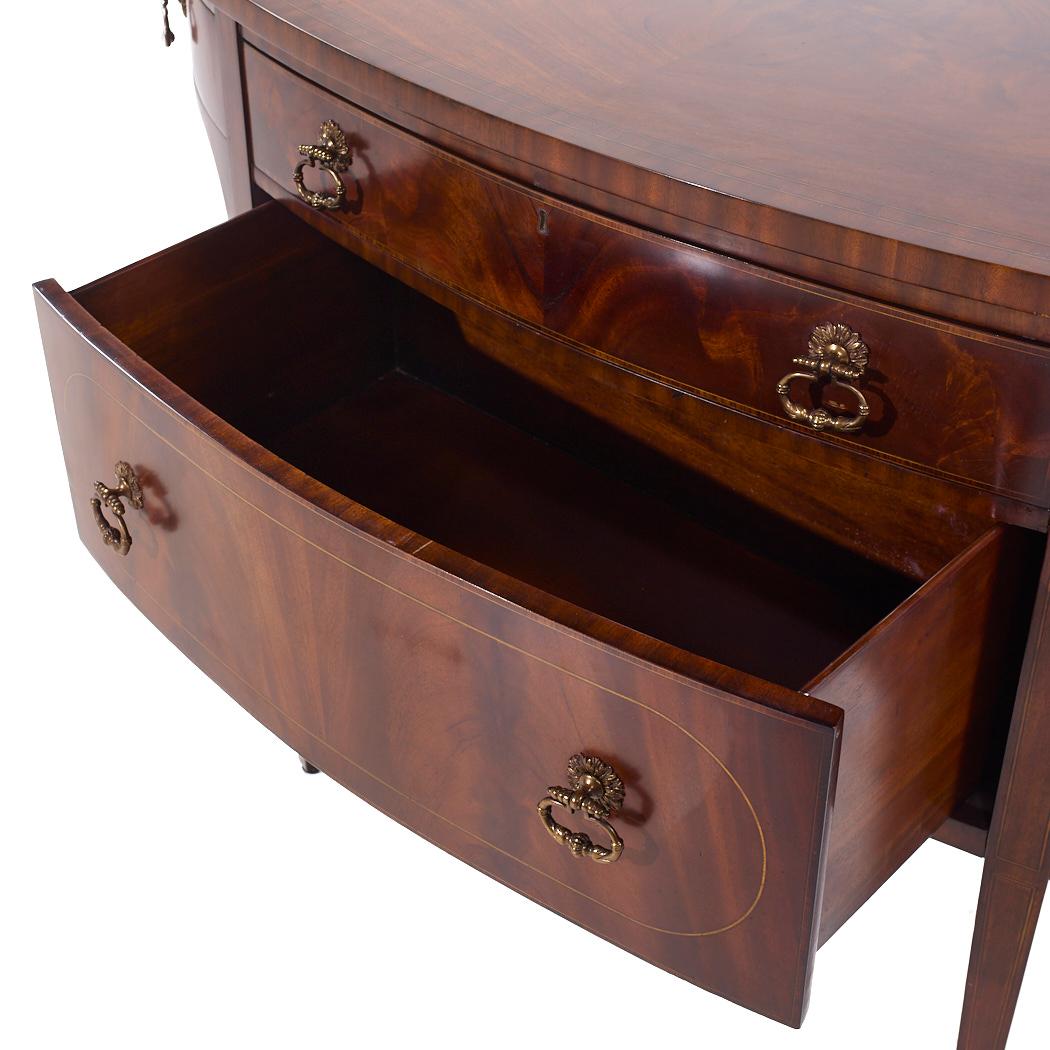 Maitland Smith Flame Mahogany Curved Front Sideboard Credenza Buffet Server For Sale 3