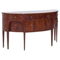 Maitland Smith Flame Caoba Frente Curvo Aparador Credenza Servidor Buffet