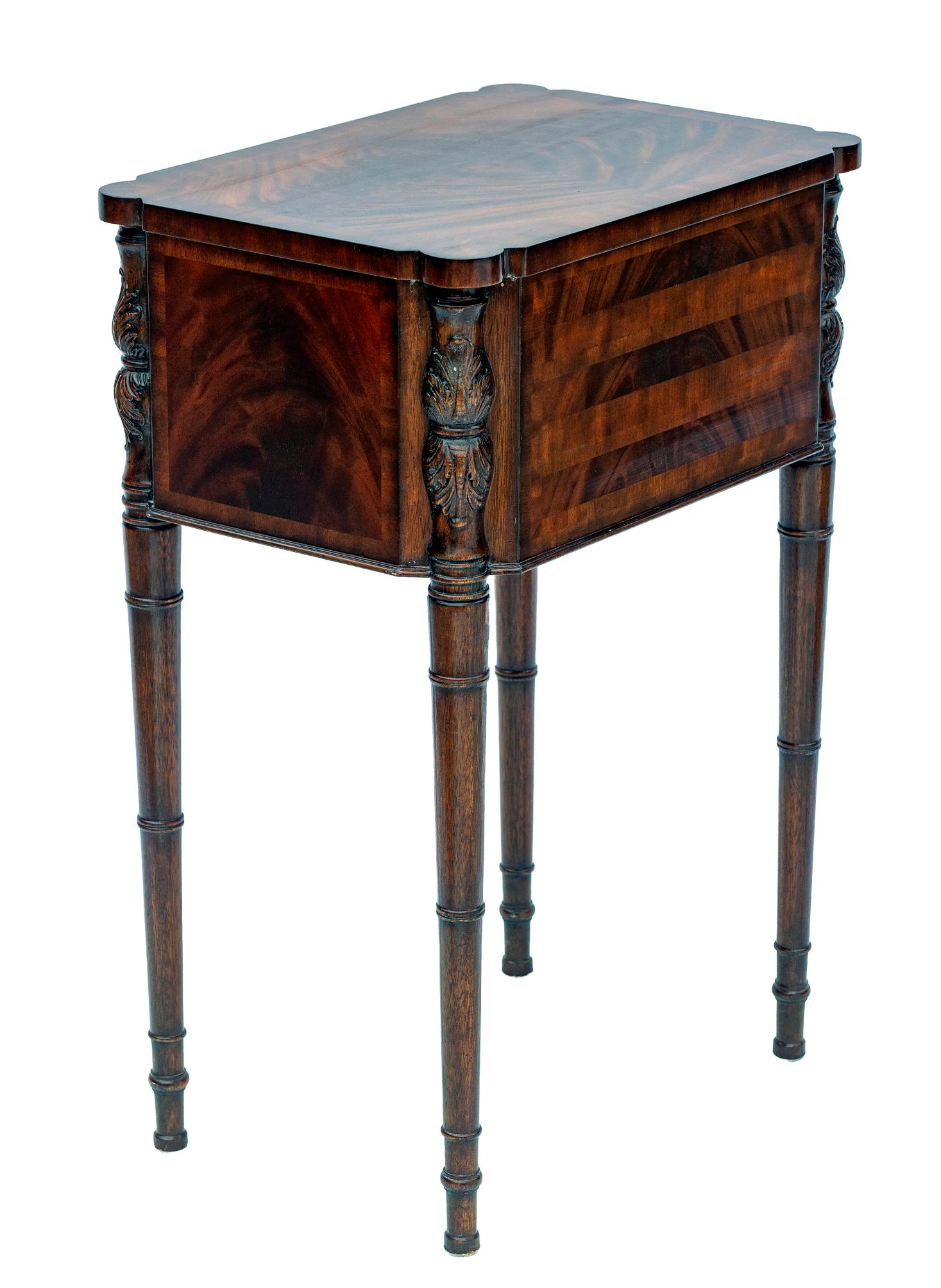 Maitland Smith Flame Mahogany End Tables, a pair 8