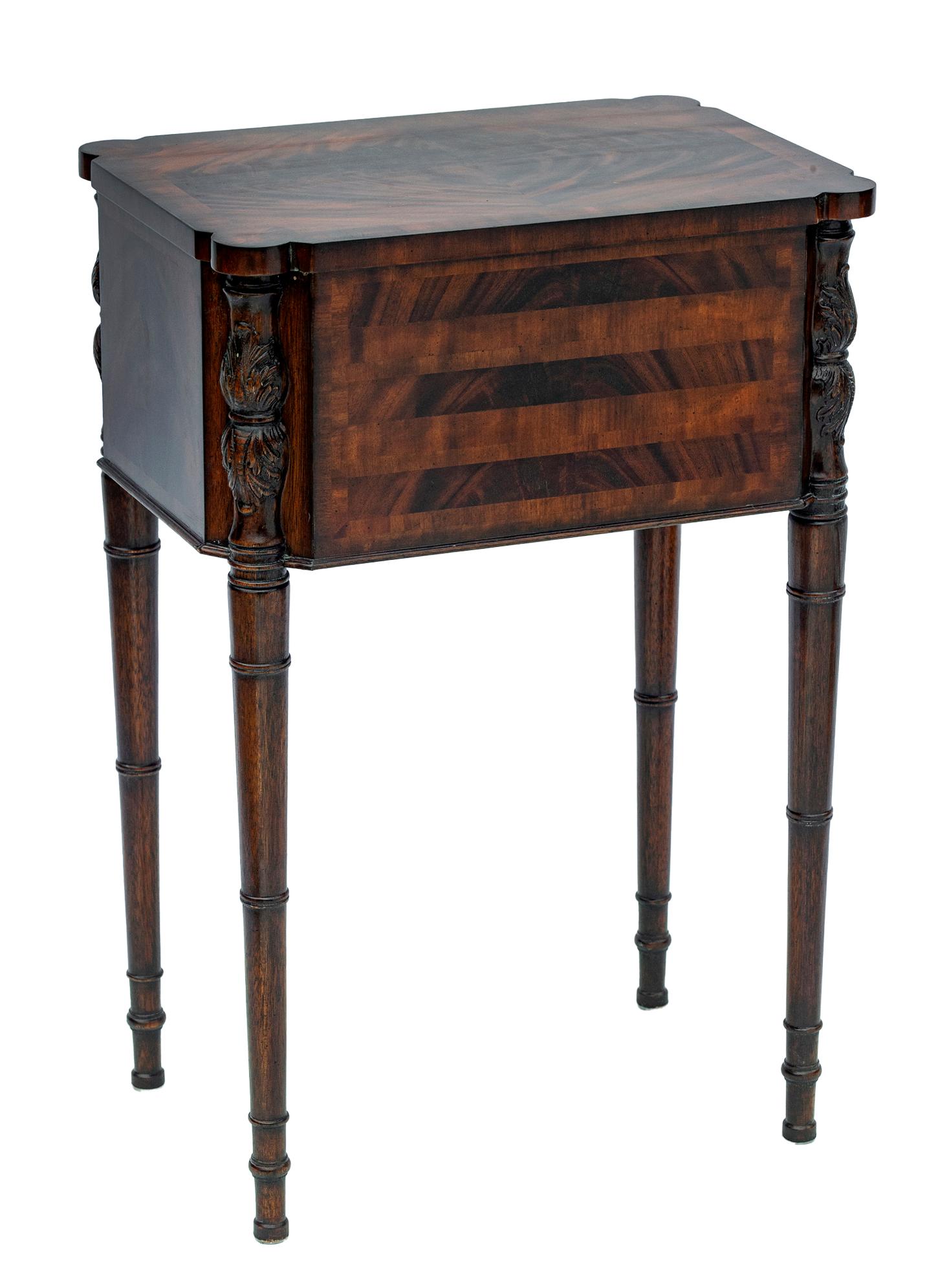 Maitland Smith Flame Mahogany End Tables, a pair 9