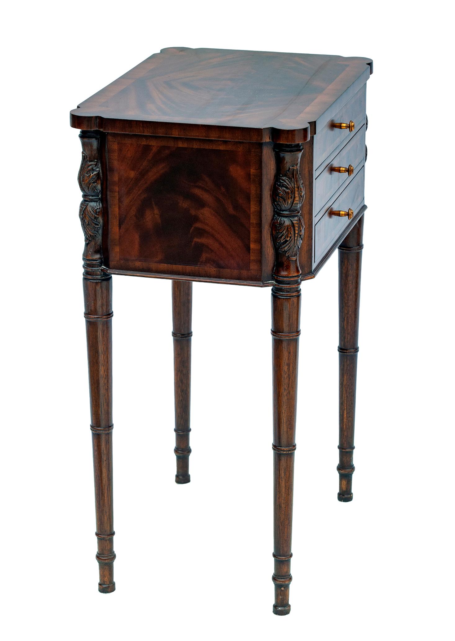 Maitland Smith Flame Mahogany End Tables, a pair 10