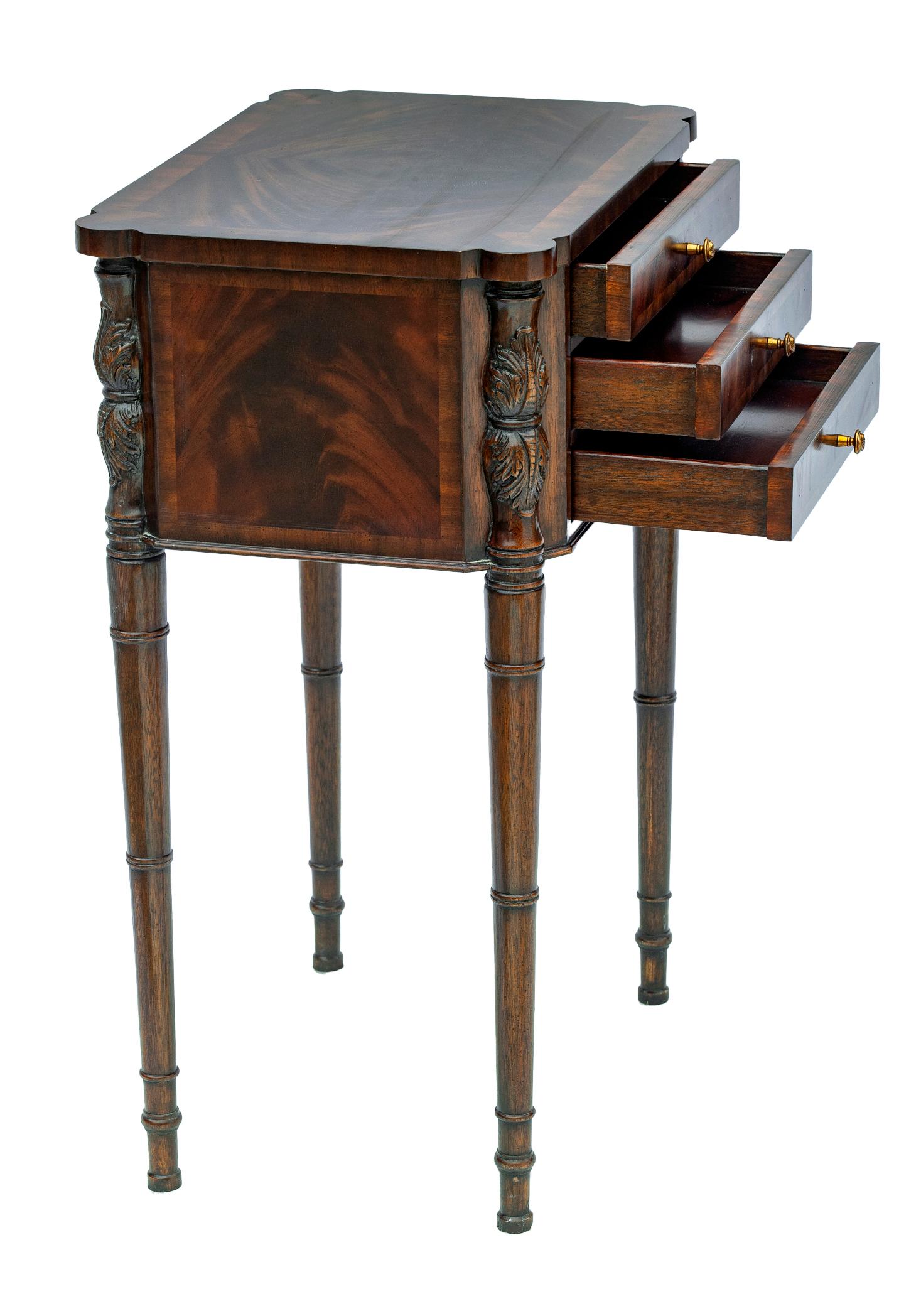 Maitland Smith Flame Mahogany End Tables, a pair 11